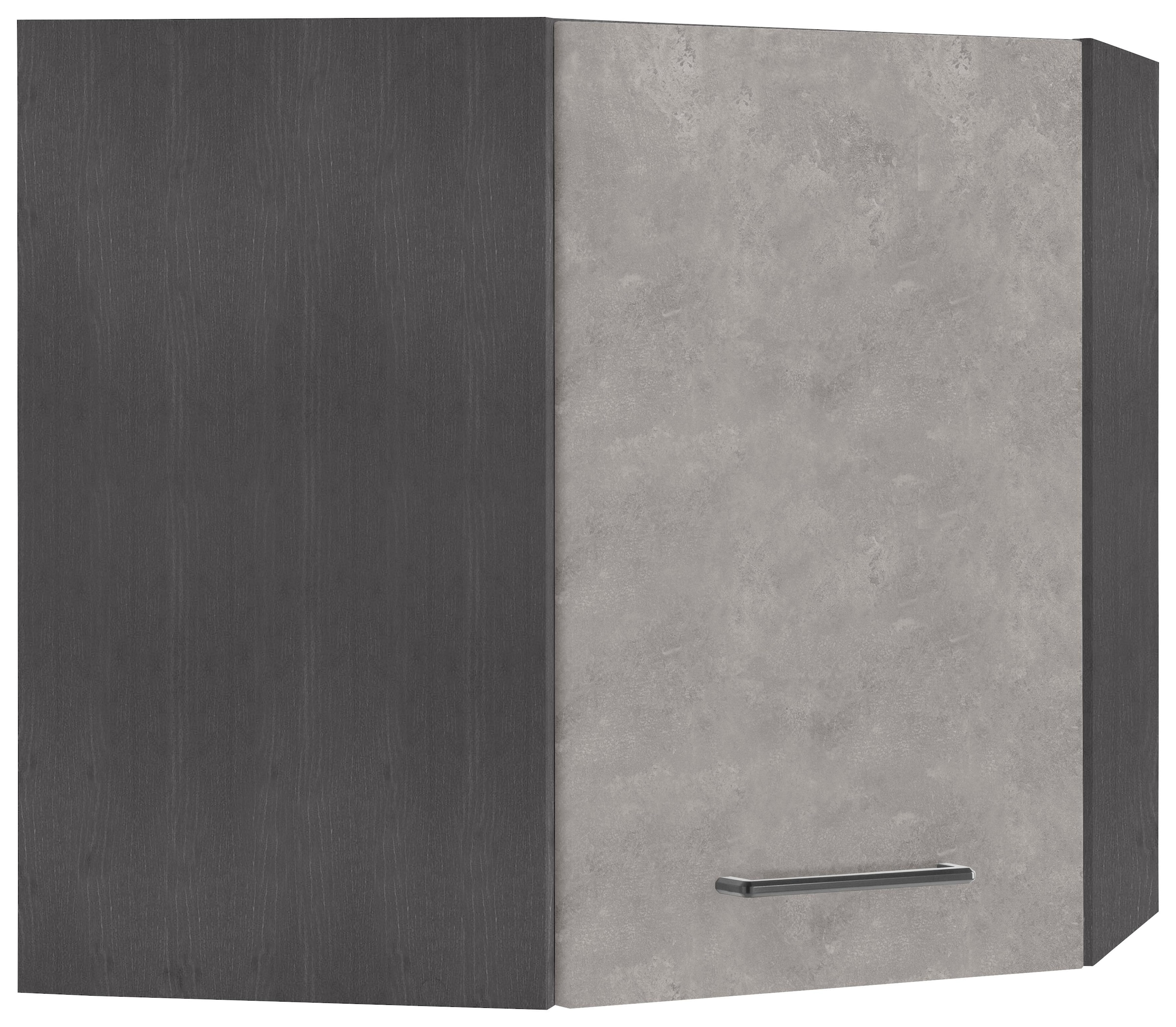 Eckhängeschrank »Tulsa«, 60 cm breit, 1 Tür, schwarzer Metallgriff, hochwertige MDF Front