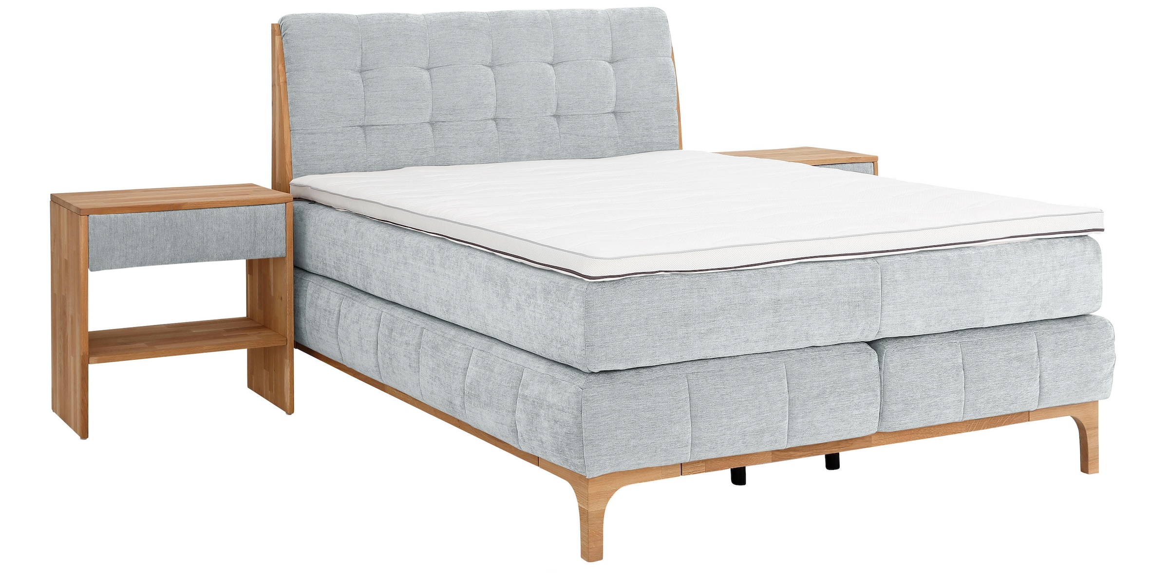 GOODproduct Boxspringbett »Jelle«, (5 St.), zertifizierte, recycelte Bezugsstoffe, verschiedene Ausführungen