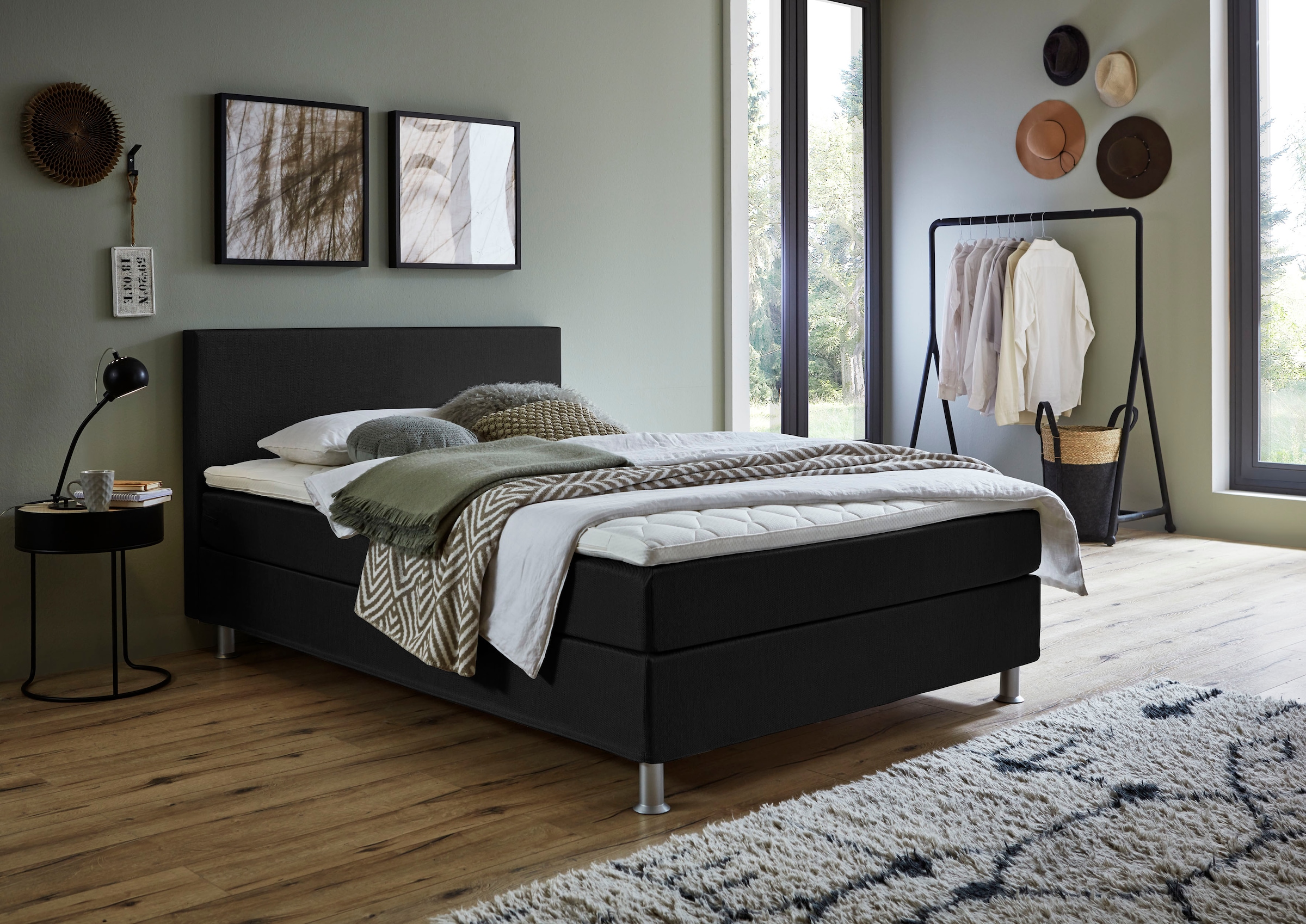 ATLANTIC home collection Boxbett »Edison«, inkl. Bonnellfederkern-Matratze und Topper