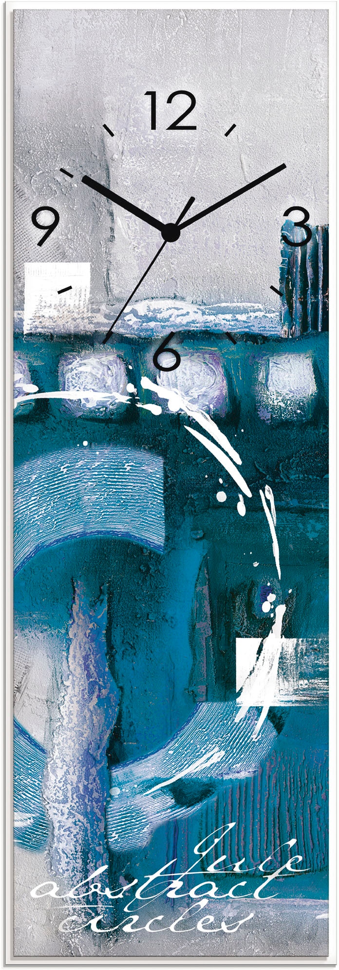 Artland Wanduhr »Glasuhr Abstrakte Tickgeräusche Quarz- Funhuhrwerk, Kreise«, oder kaufen wahlweise mit lautlos günstig blaue ohne