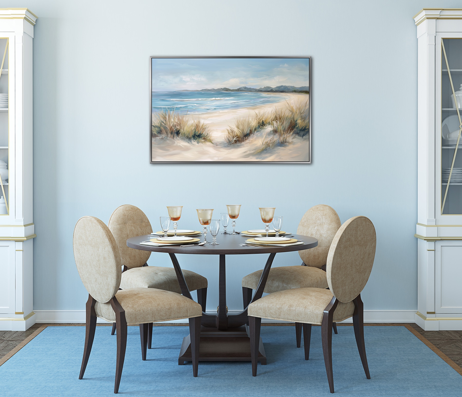 Bönninghoff Ölgemälde »handarbeit gerahmt STRAND 60x90 cm – Wandbild modern« Küste | Meer | Strand handgefertigt, jedes Bild ein Unikat, Schattenfugenrahmen