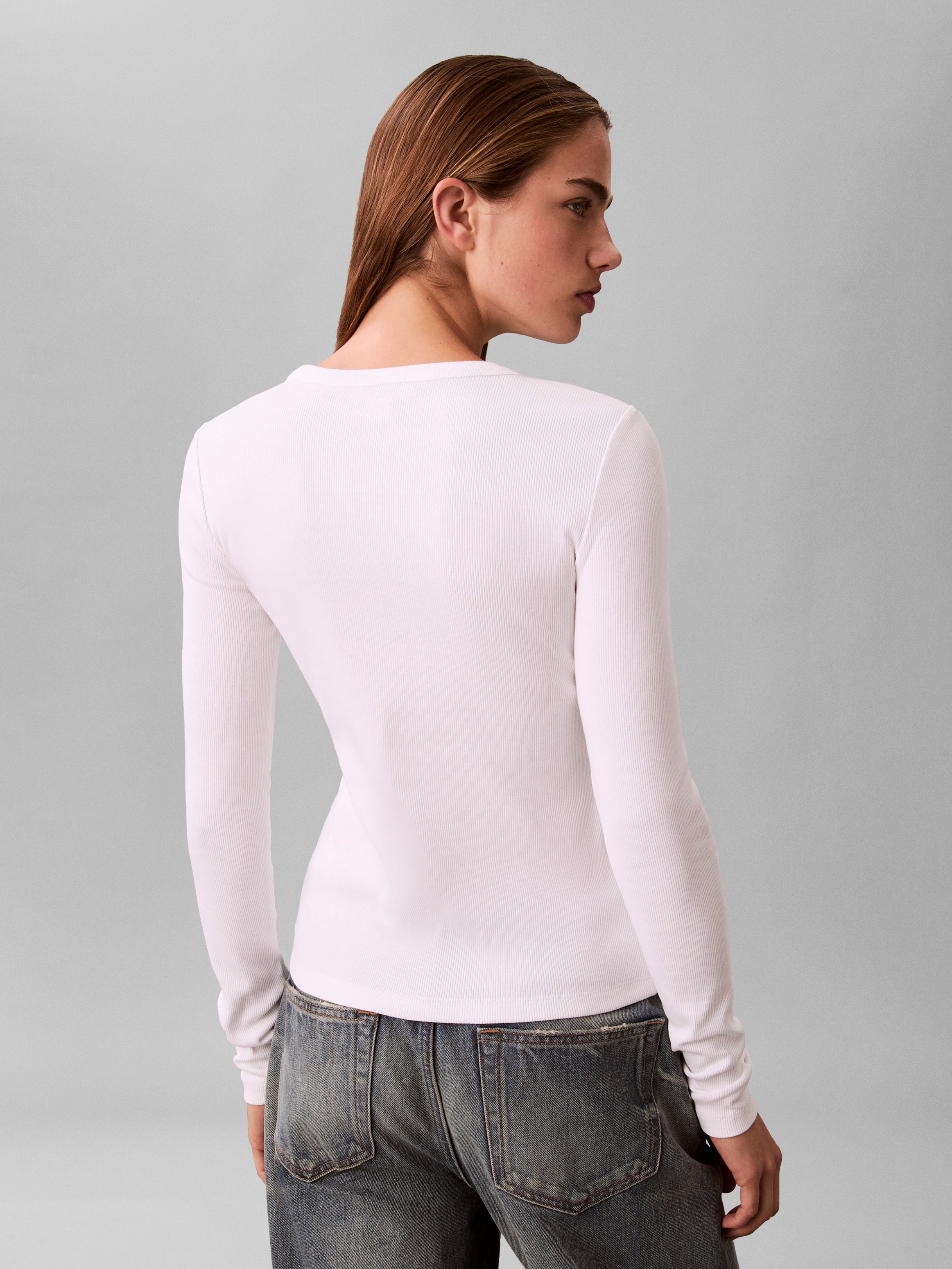 Calvin Klein Jeans Shirttop Figurbetonte Passform mit Rundhalsausschnitt