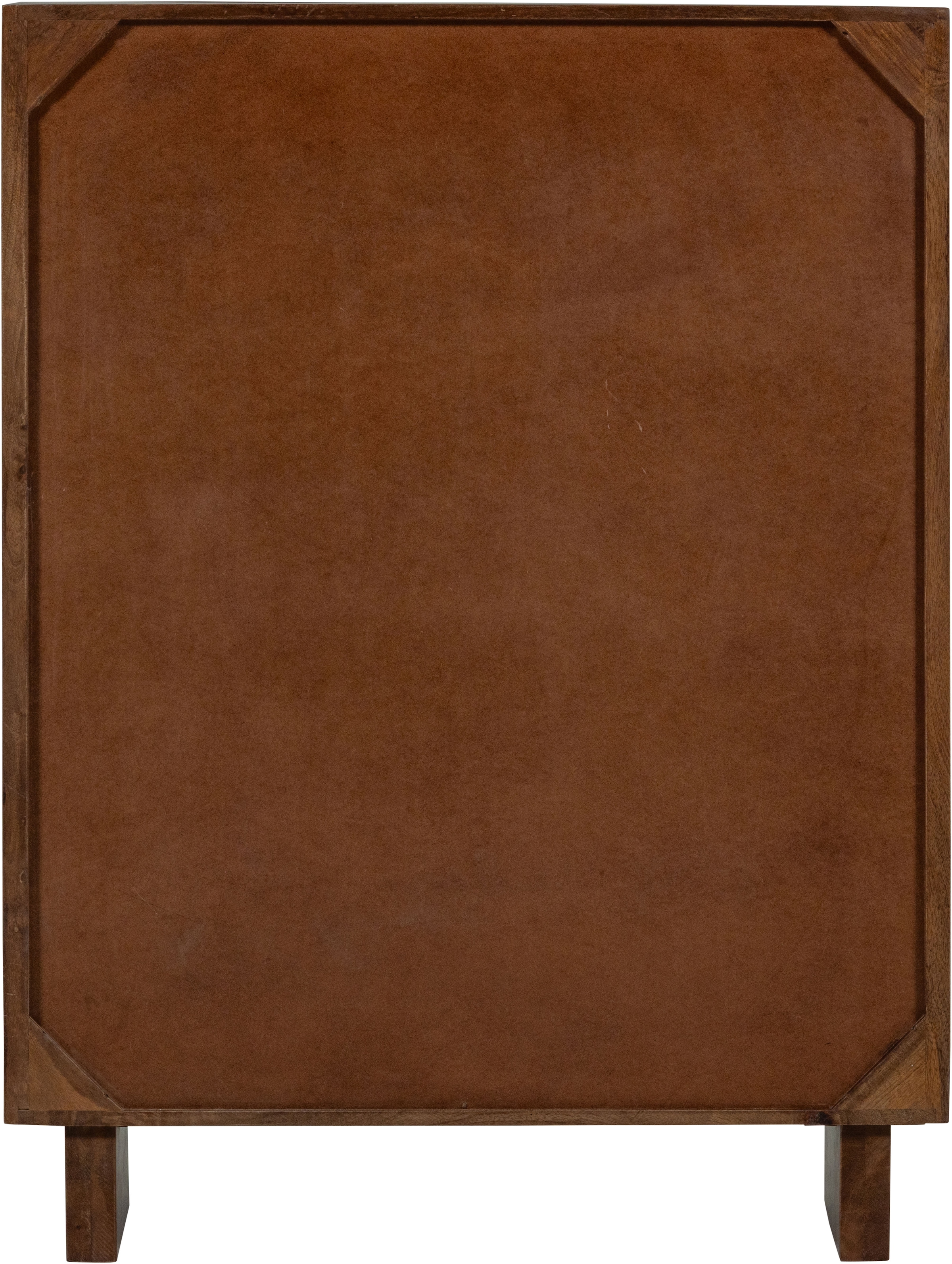 WOOOD Vitrine »Kella Mangoholz mit Glastüren und Glasablagen B 100 x D 44 x H 132 cm« Wandbefestigung empfohlen, Tragkraft 5–7 kg pro Glasboden