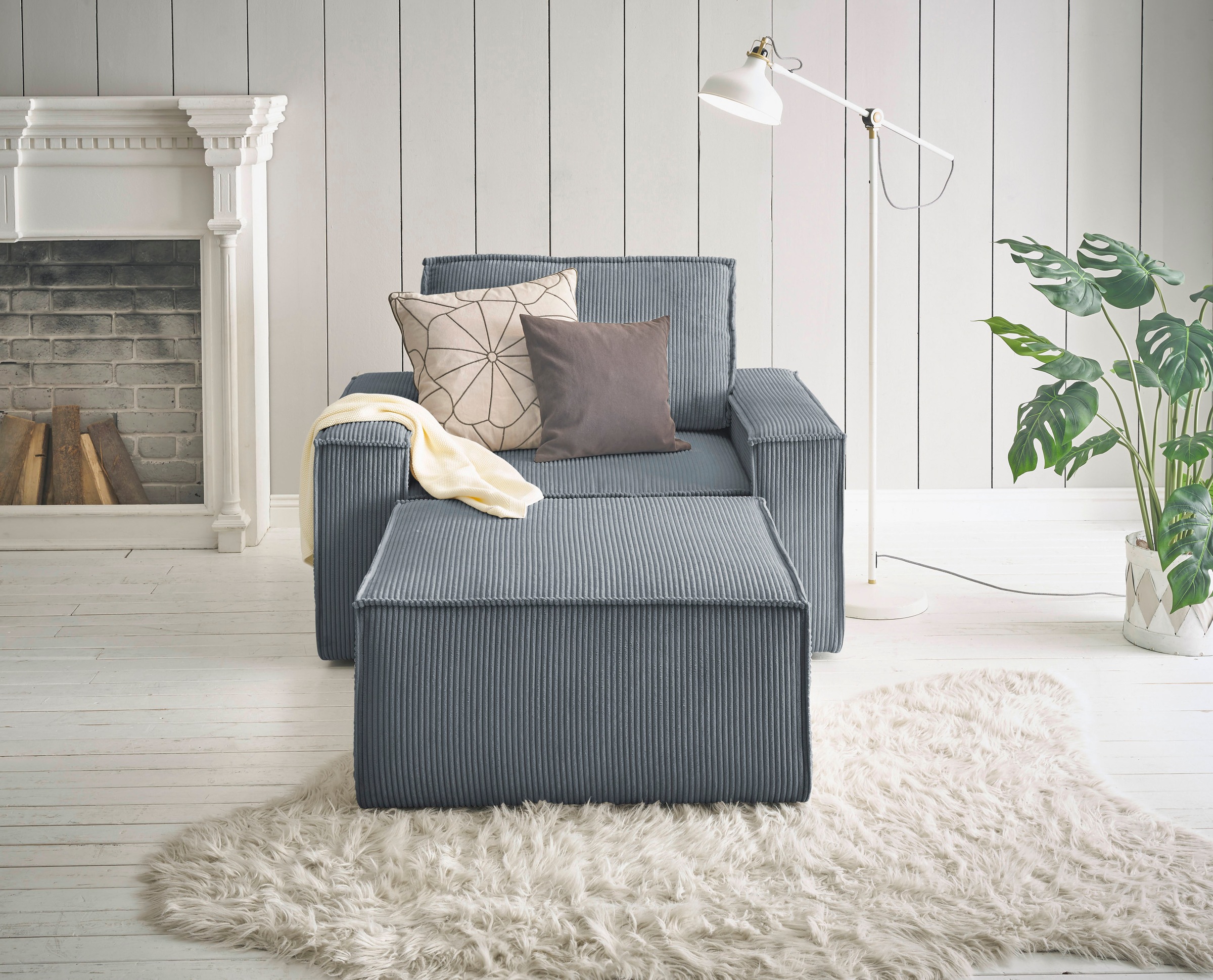 GOODproduct Fauteuil »SHERWOOD« Loveseat und Hocker im Set, passend zur Polster-Serie SHERWOOD