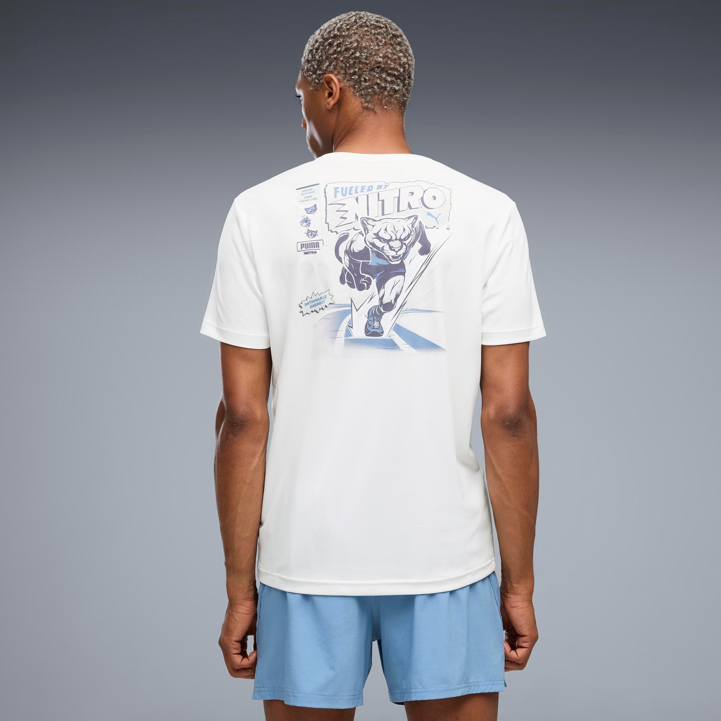 PUMA T-shirt de course »M RUN NITRO GRAPHIC TEE« Avec col rond, respirant, à séchage rapide