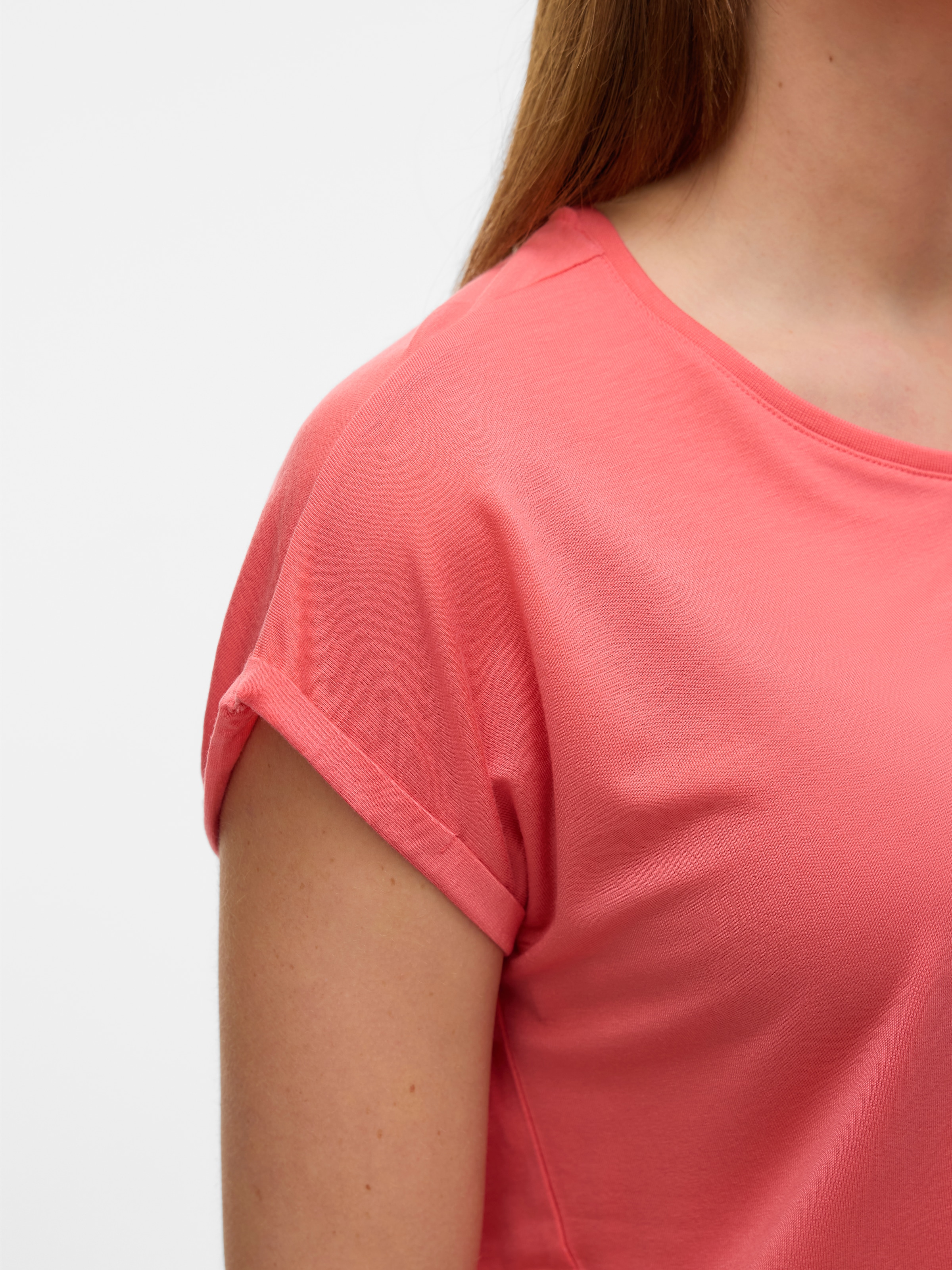 Vero Moda Rundhalsshirt »VMAVA PLAIN SS TOP GAJRS NOOS«
