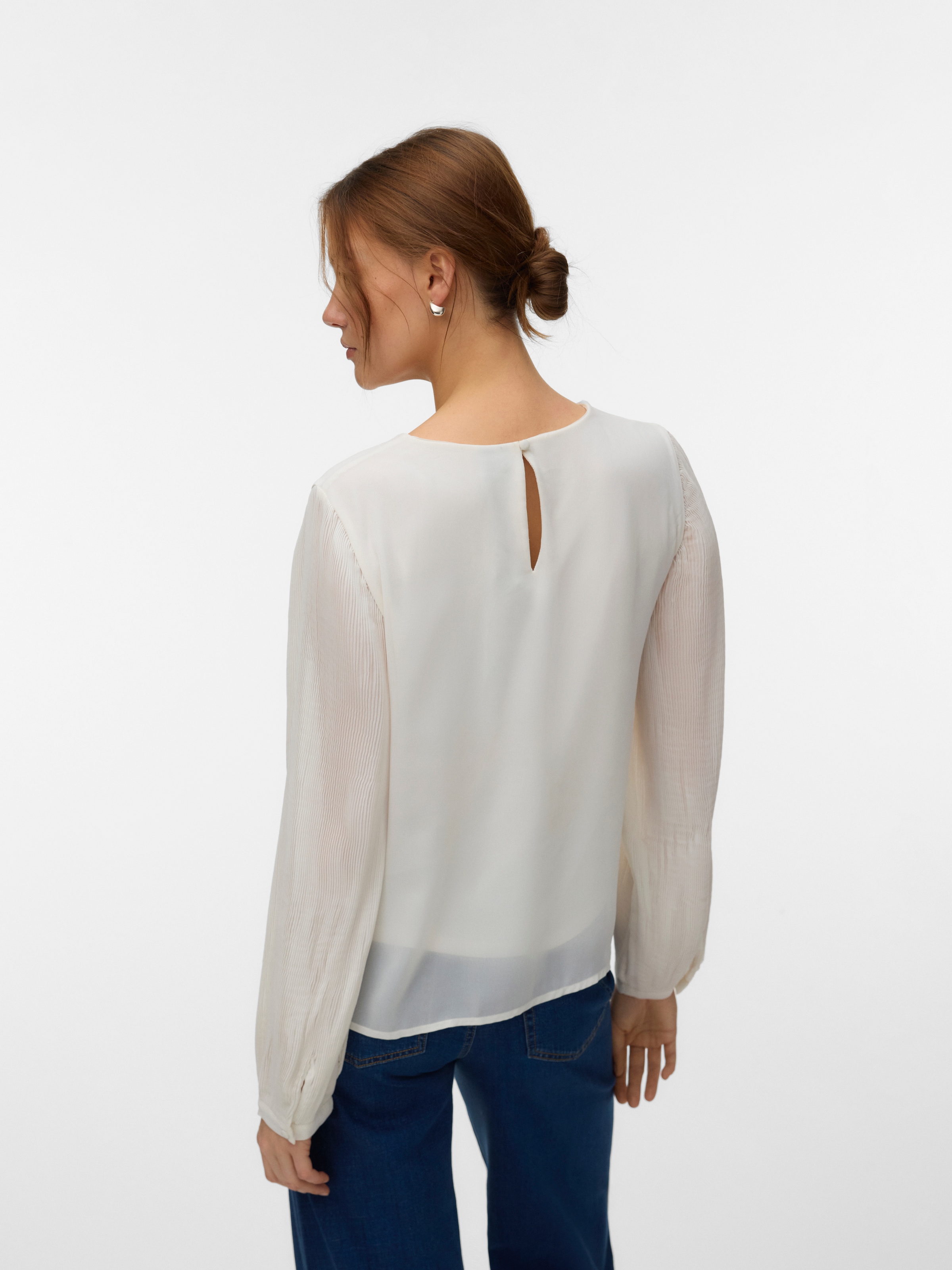 Vero Moda Chemisier »VMSIGNE LS PLISSE TOP WVN« mit Schlingenverschluss