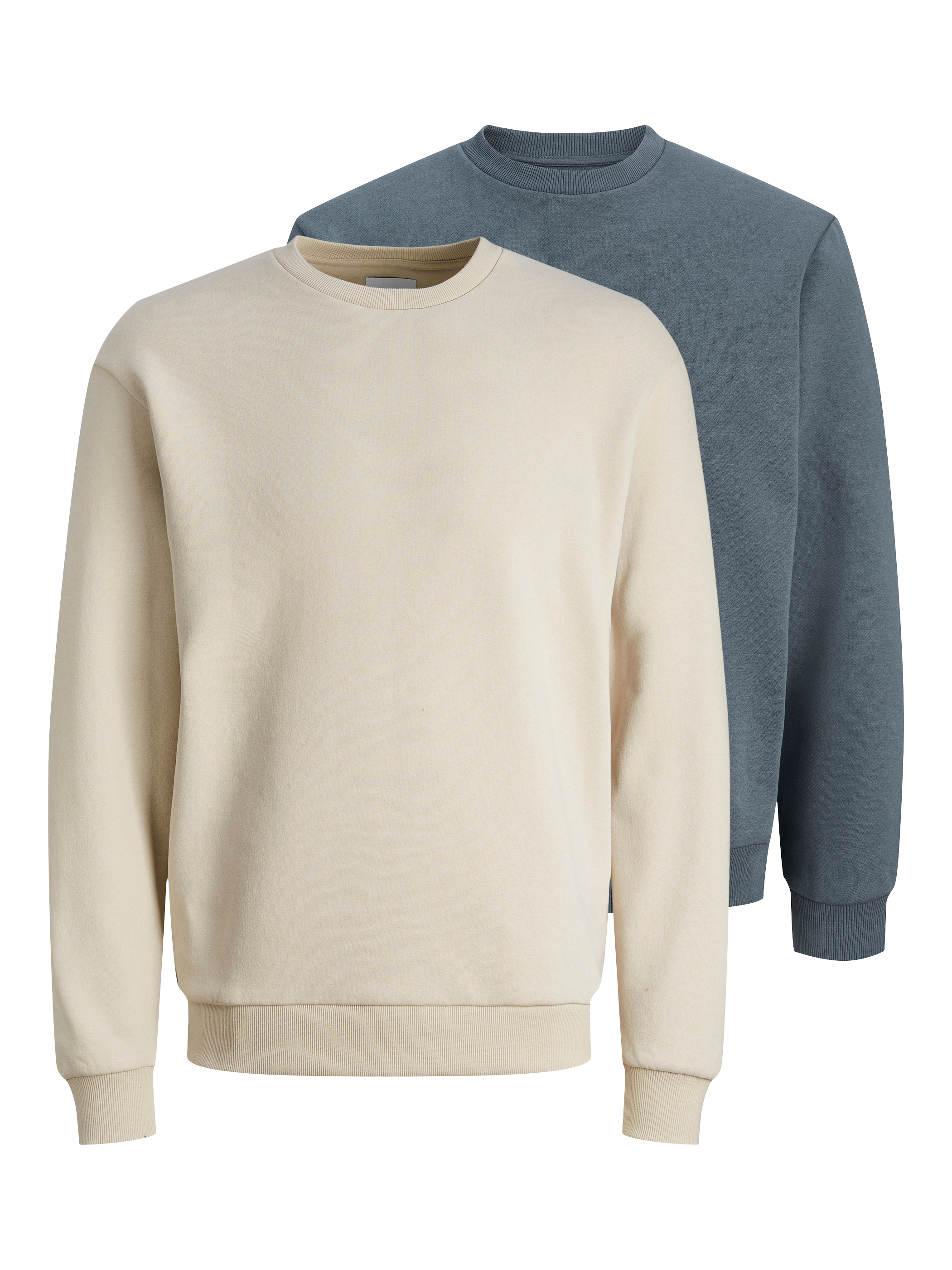 Image of Jack & Jones Sweatshirt "JJEBRADLEY SWEAT CREW 2PK MP", 2 Materialmix, relaxed fit