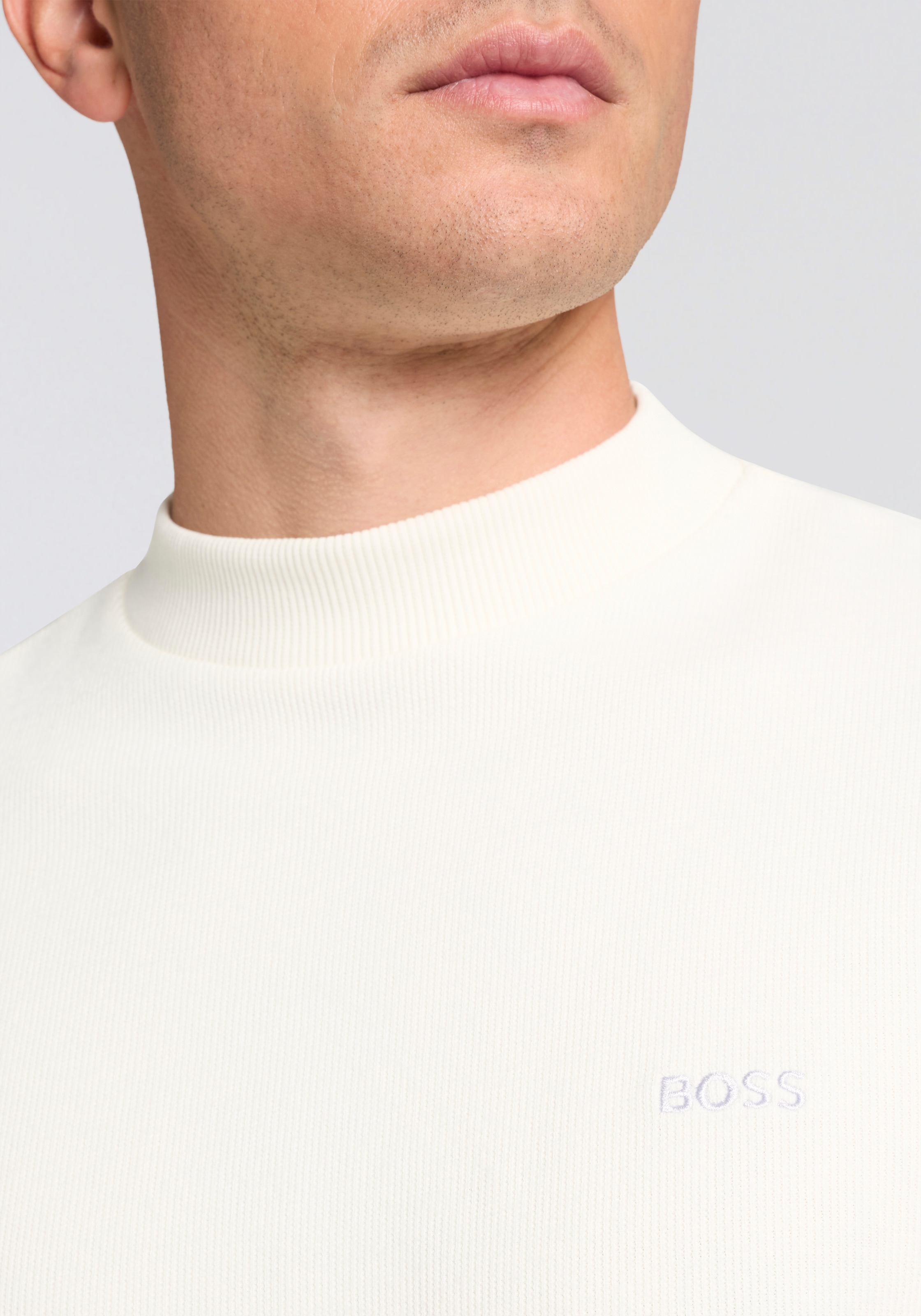 BOSS ORANGE T-shirt à manches longues »Te explorer« Rundhalsausschnitt, Saum- und Ärmelbündchen