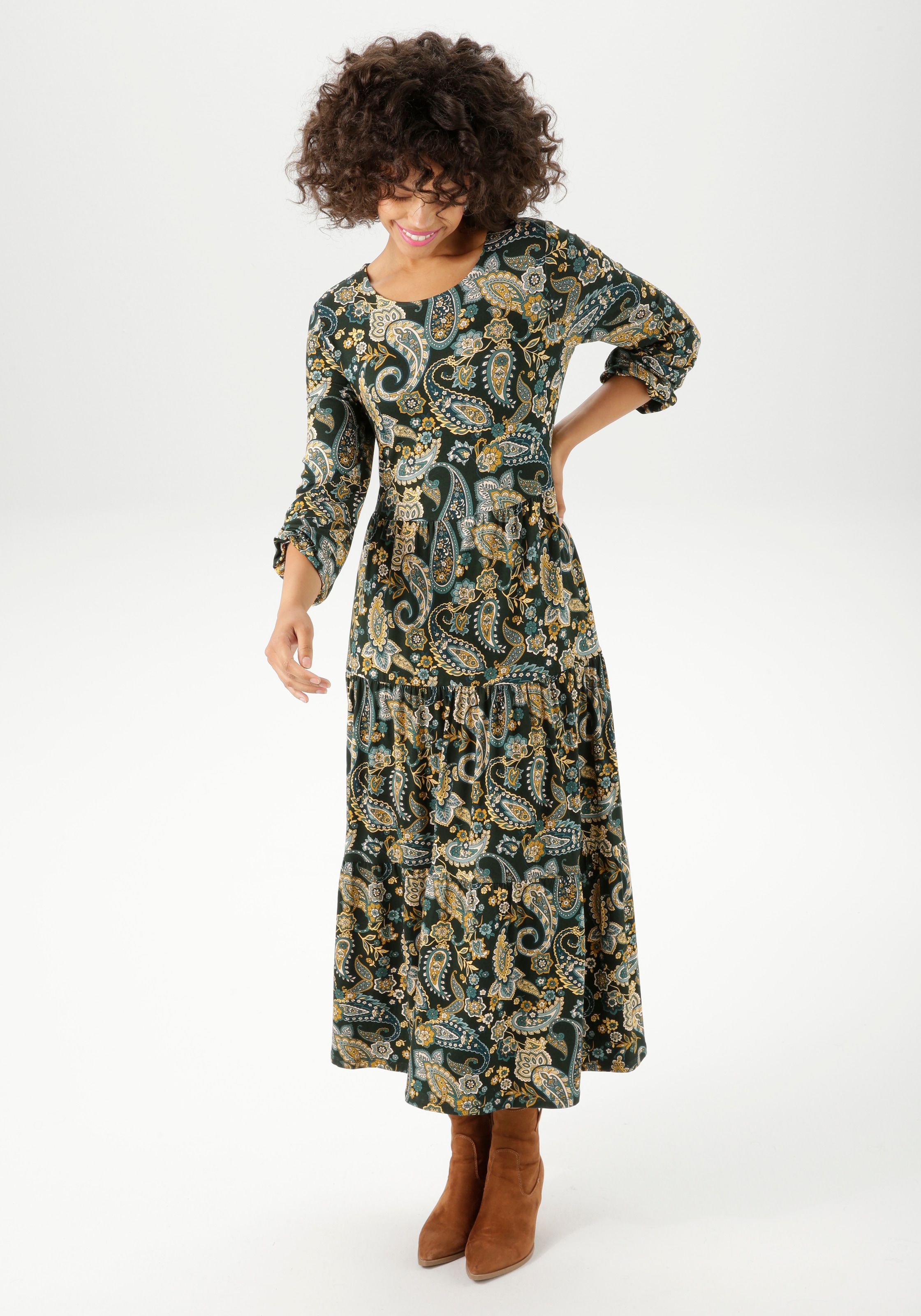Image of Aniston CASUAL Jerseykleid mit farbharmonischem Paisley-Muster