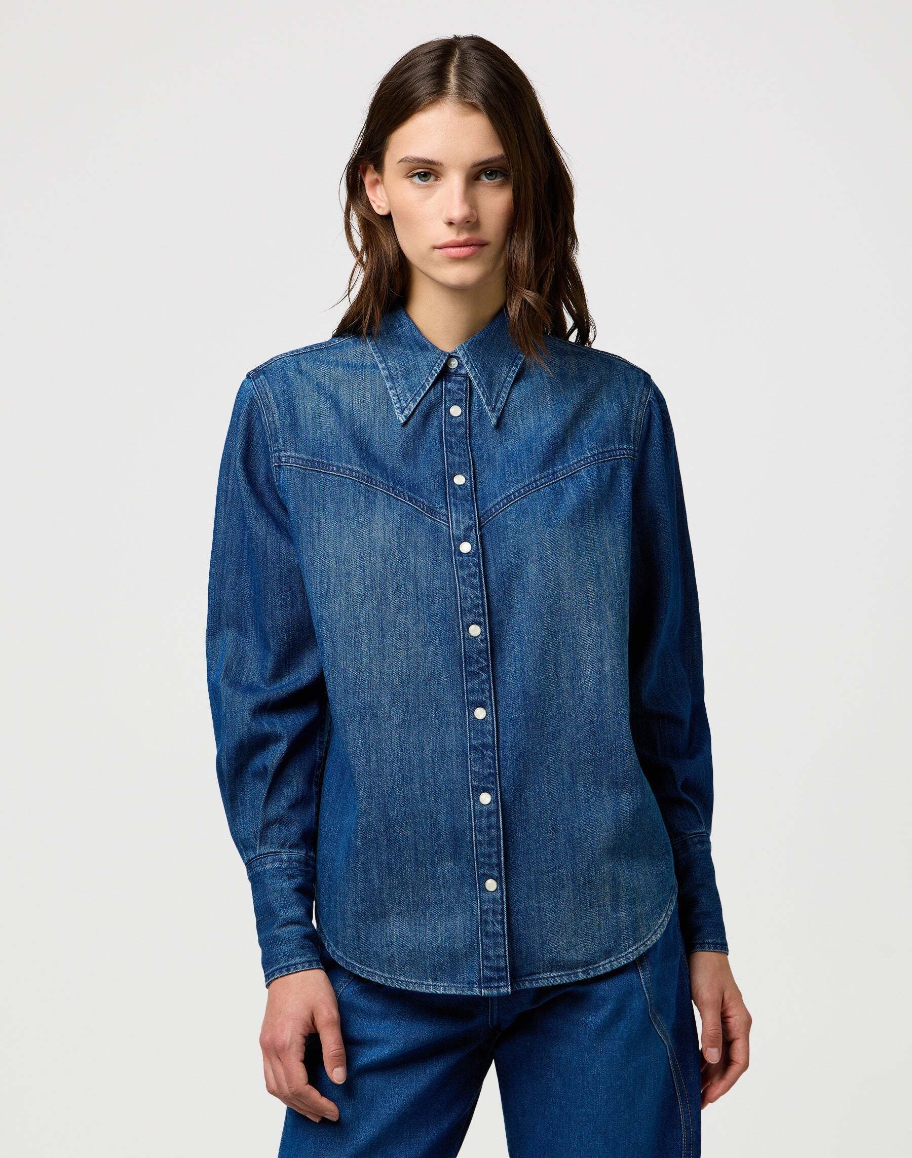 Image of Wrangler Jeansbluse "WRANGLER Jeanshemd Yoke Denim Shirt"