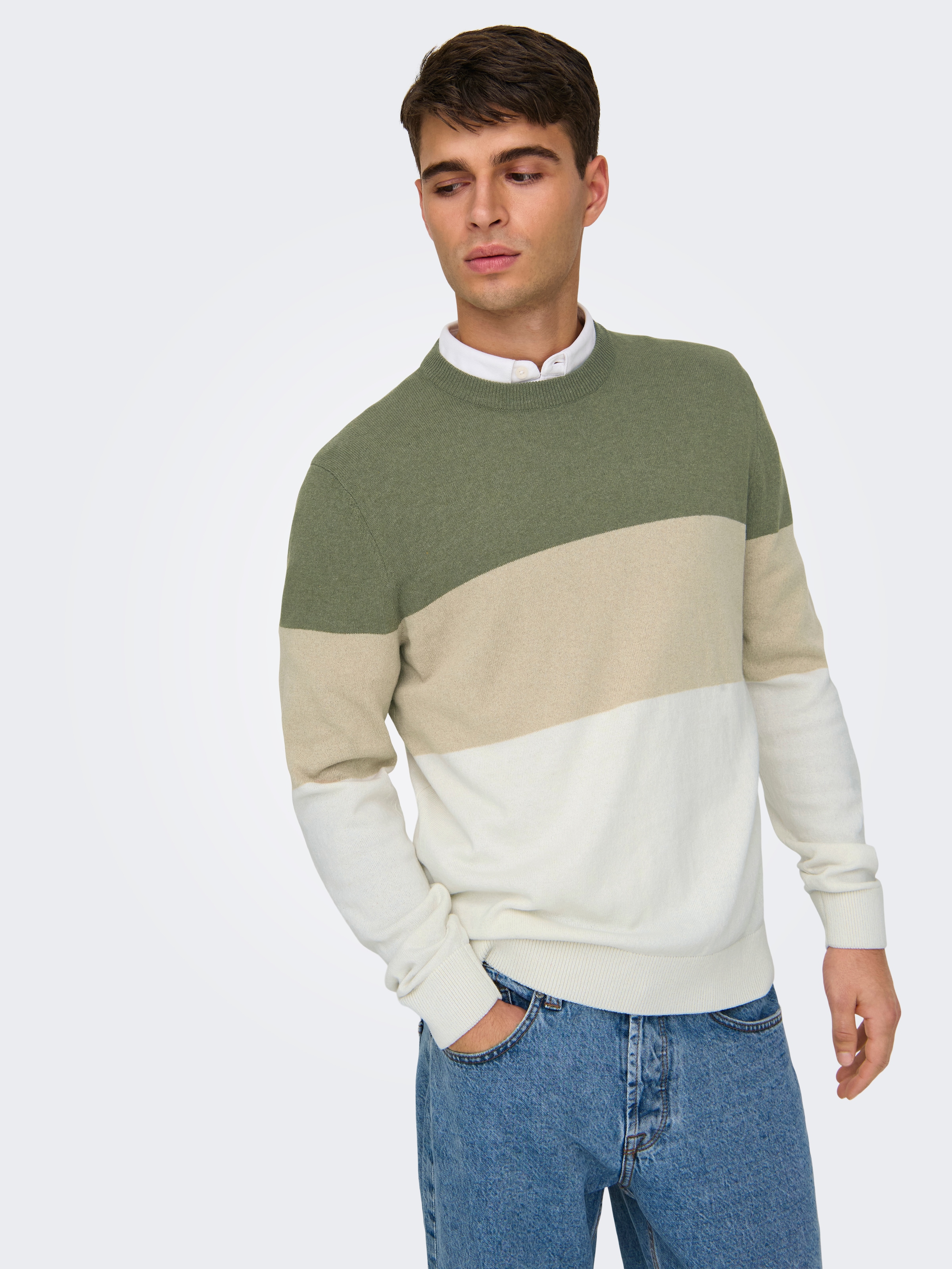 ONLY & SONS Pull à col rond »ONSREX LIFE REG 12 CREW KNIT«