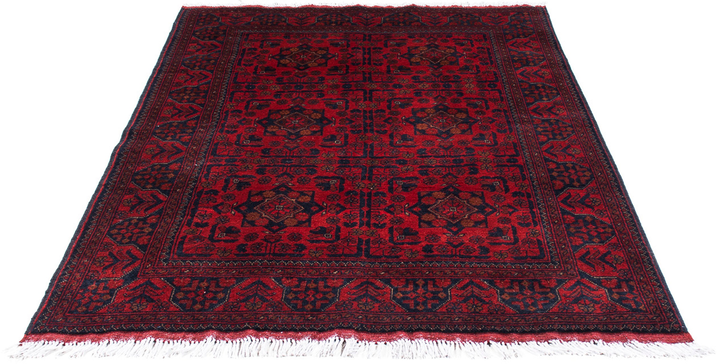 Image of morgenland Orientteppich »Afghan - Kunduz - 197 x 126 cm - dunkelrot«, rechteckig, 7 mm Höhe, Wohnzimmer, Handgeknüpft, Einzelstück mit Zertifikat bei Ackermann Versand Schweiz