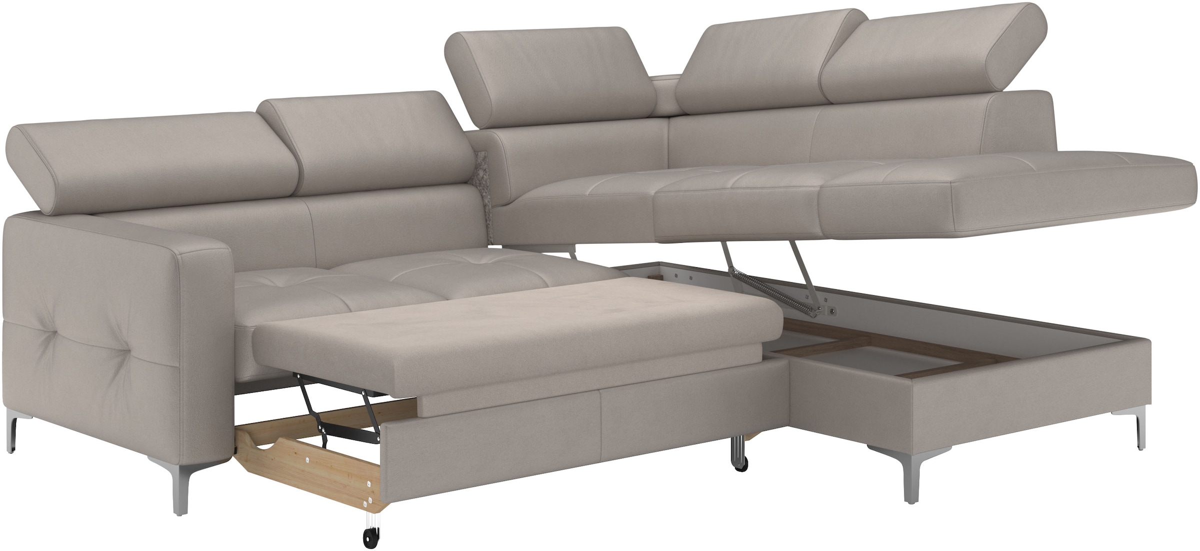 COTTA Ecksofa »Sammy L-Form«, mit Kopfteilverstellung, wahlweise mit Bettfunktion & Bettkasten