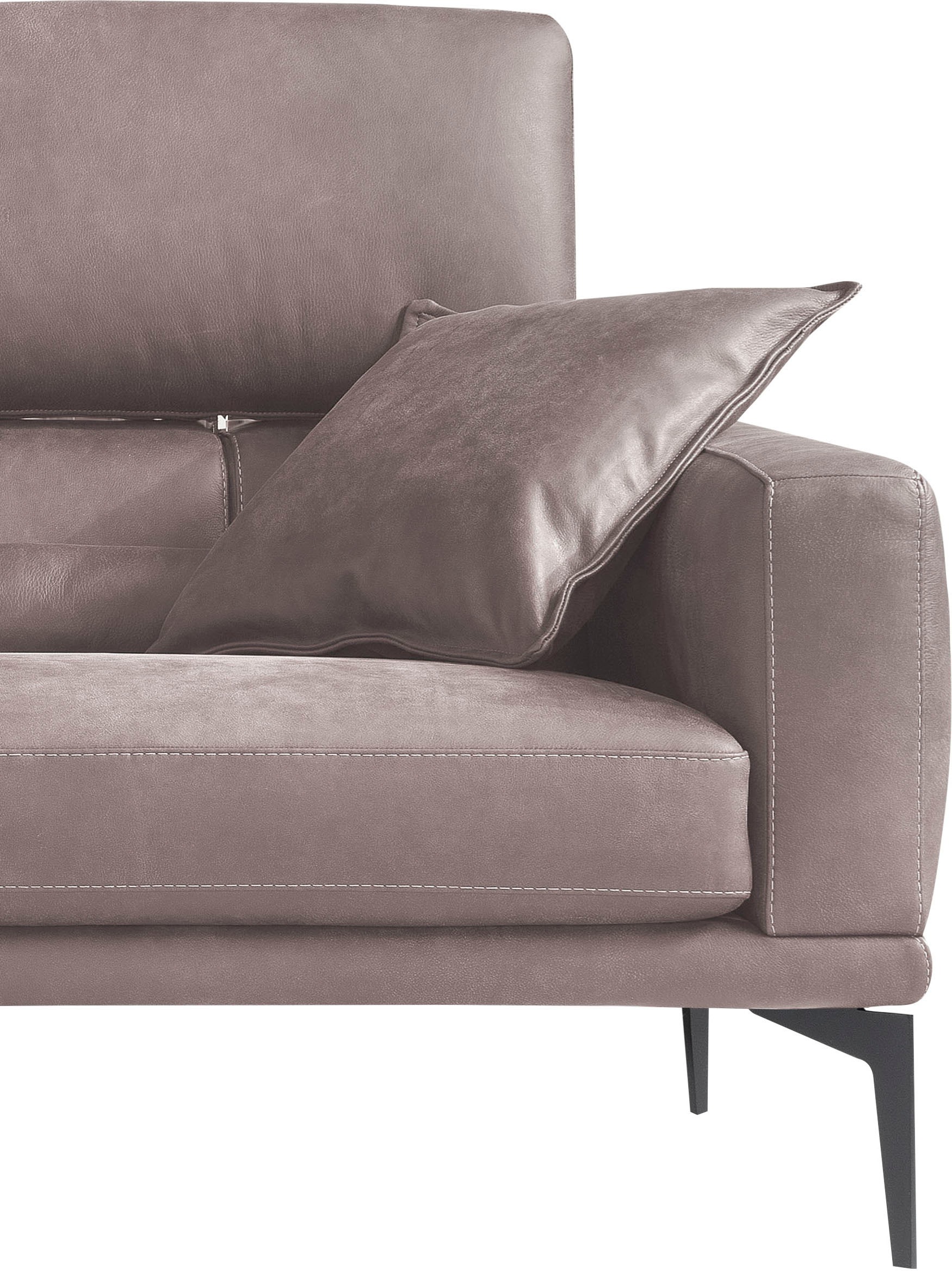 Egoitaliano 2,5-Sitzer »Masu, Designsofa mit erstklassigem Sitzkomfort«, inkl. 2 Kissenrollen, Rückenelemente manuell verstellbar, Metallfüsse