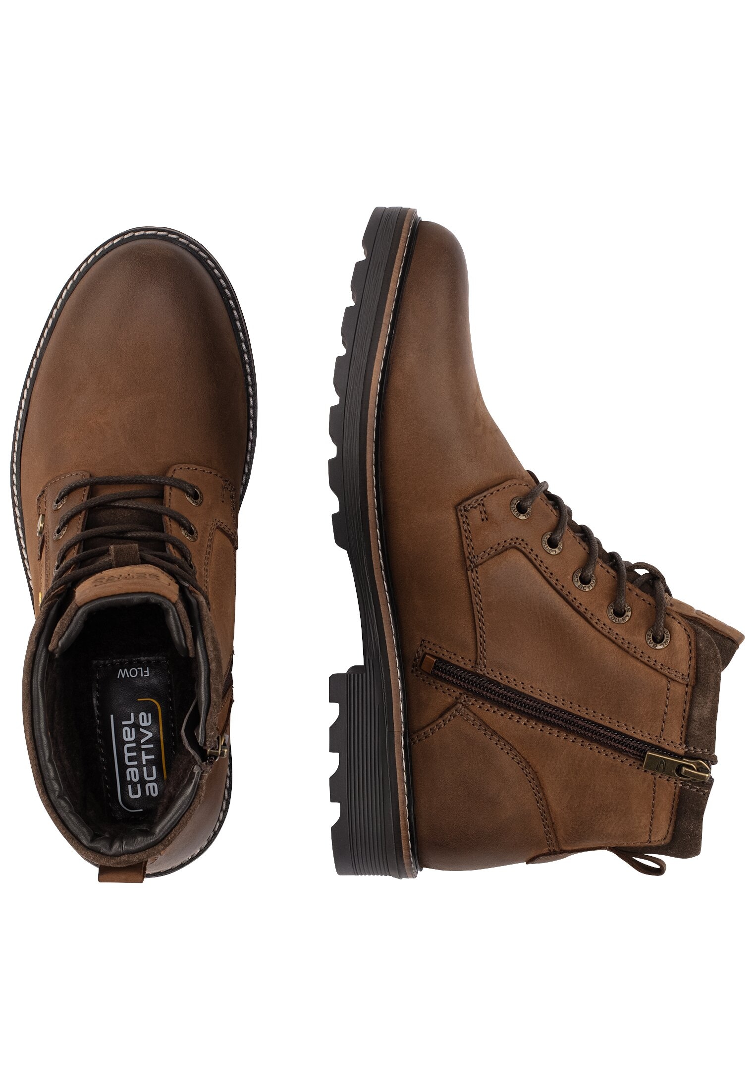 camel active Bottines à lacets  bottes d'hiver, bottes avec semelle intérieure rembourrée