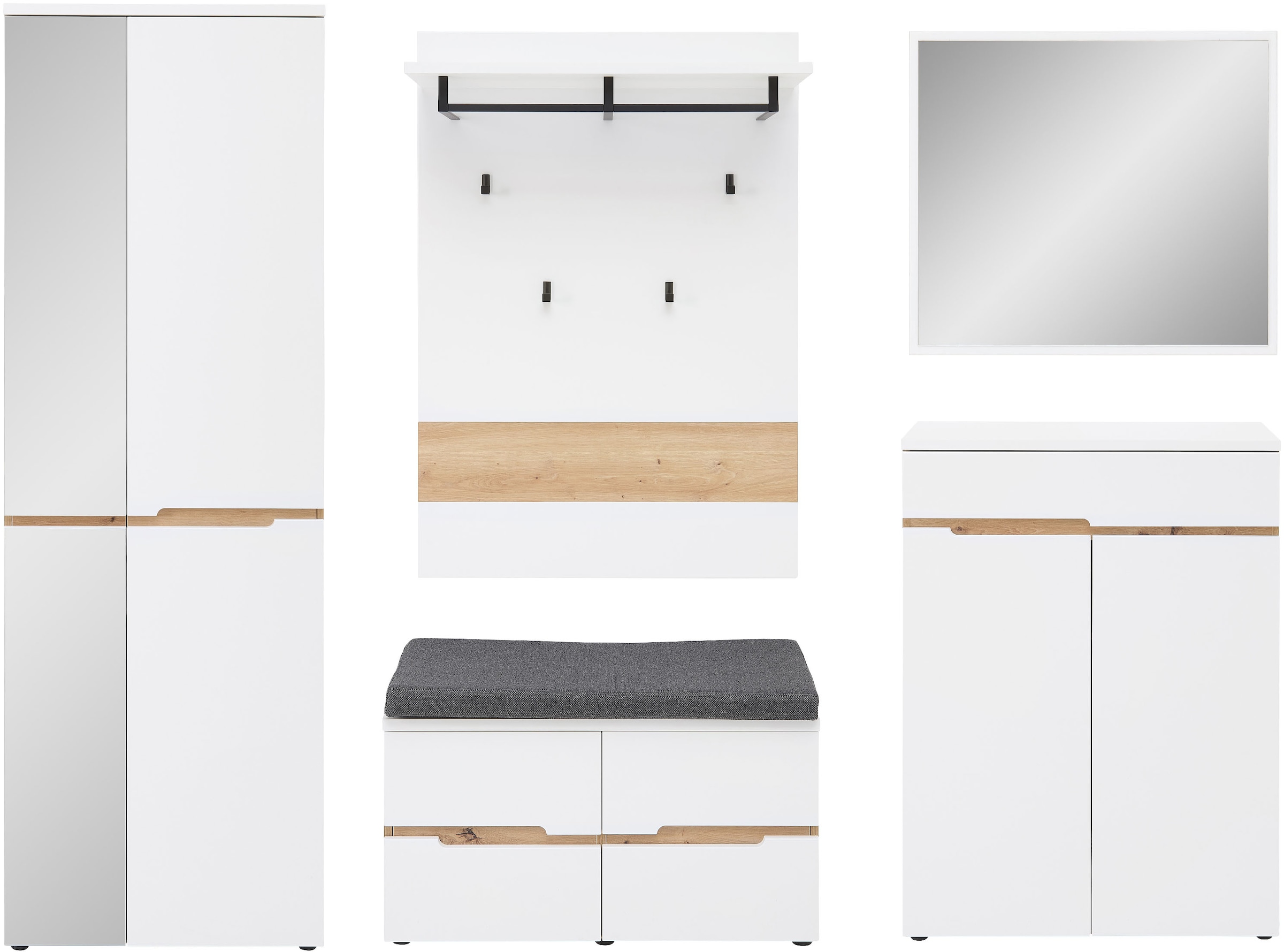 Innostyle Ensemble de vestiaires »Memphis Garderoben Set, 255x192x38cm (B/H/T)« 5 cuis tlg.
