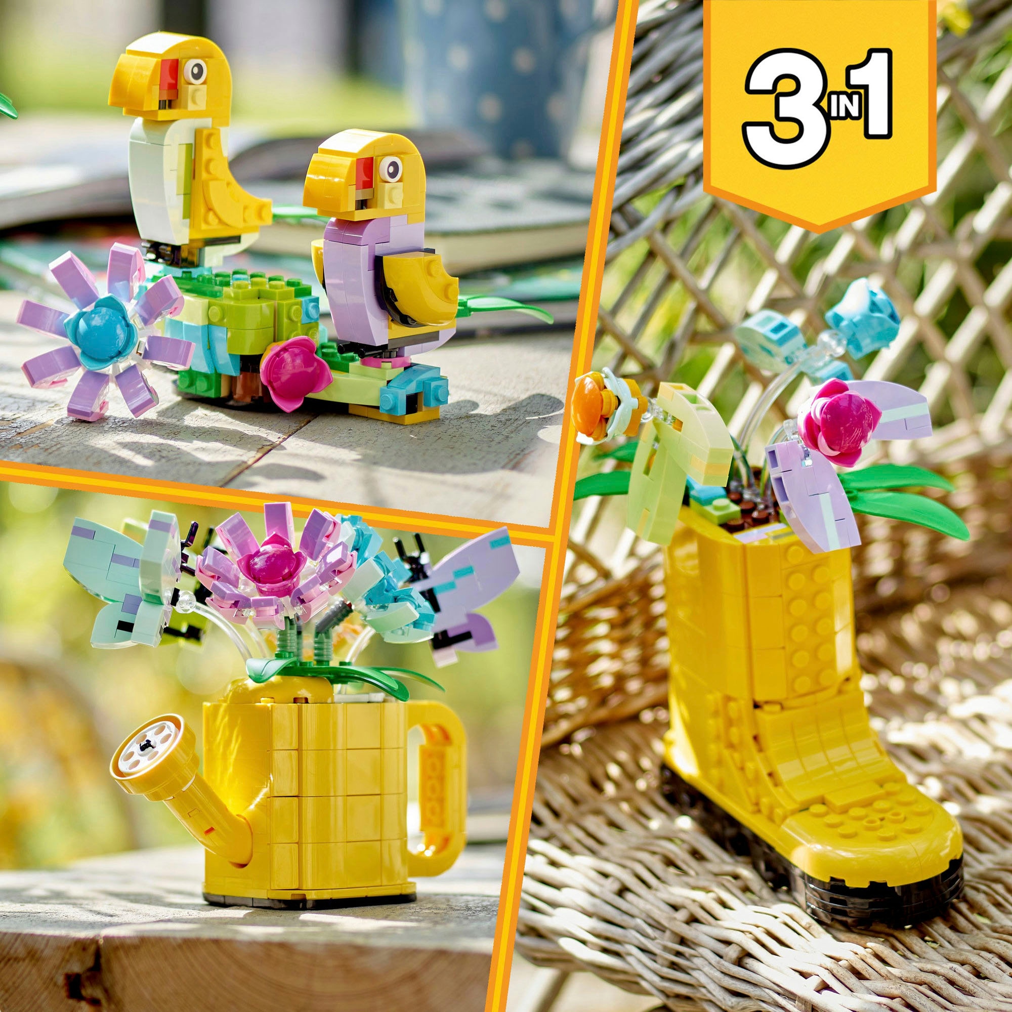 LEGO® Konstruktionsspielsteine »Giesskanne mit Blumen (31149), LEGO Creator 3in1« Made in Europe