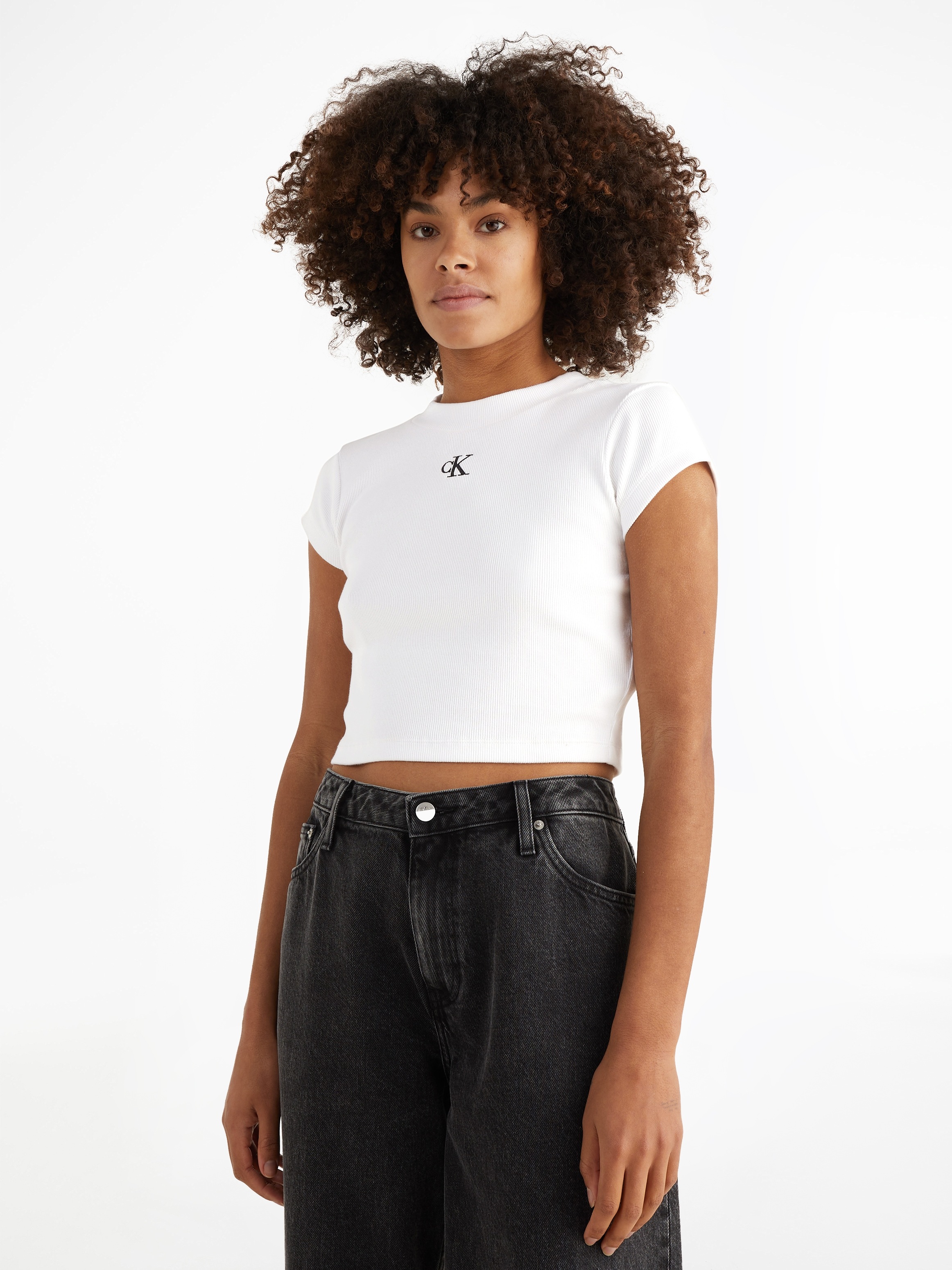Image of Calvin Klein Jeans T-Shirt "CK RIB BABY TEE" in kurzer Form