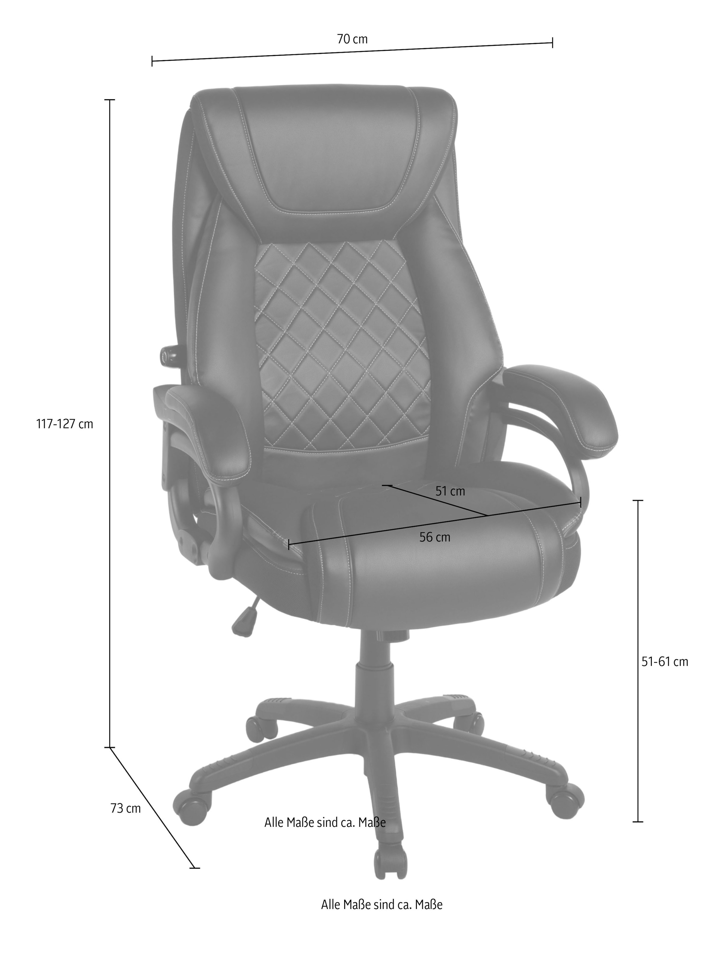 Duo Collection Chefsessel »Chefsessel Benito XXL« () 1 Stk.Federkern, Lordosenunterstützung, bis 150 kg belastbar