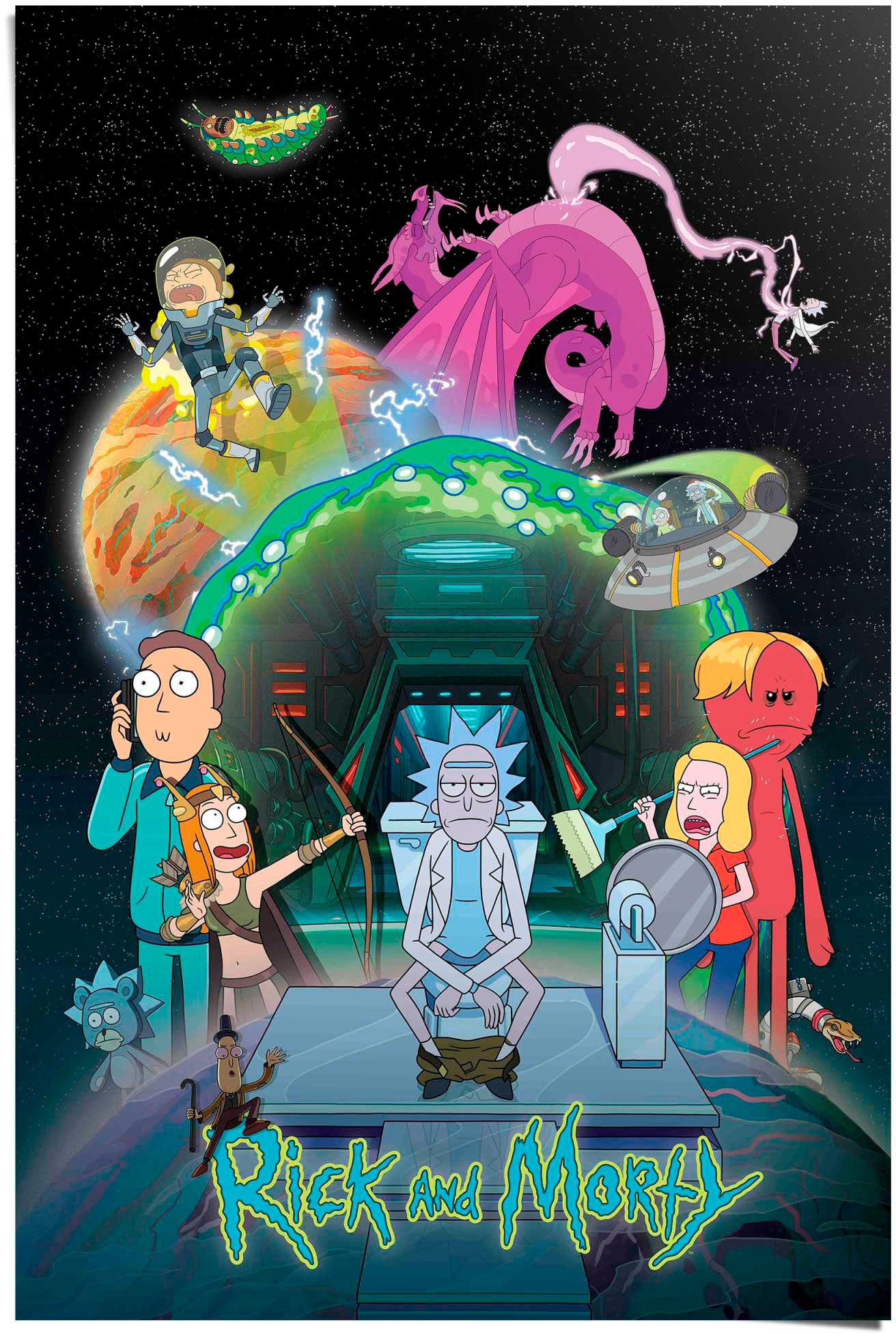 Image of Reinders Poster "Rick and Morty - toilet adventure"