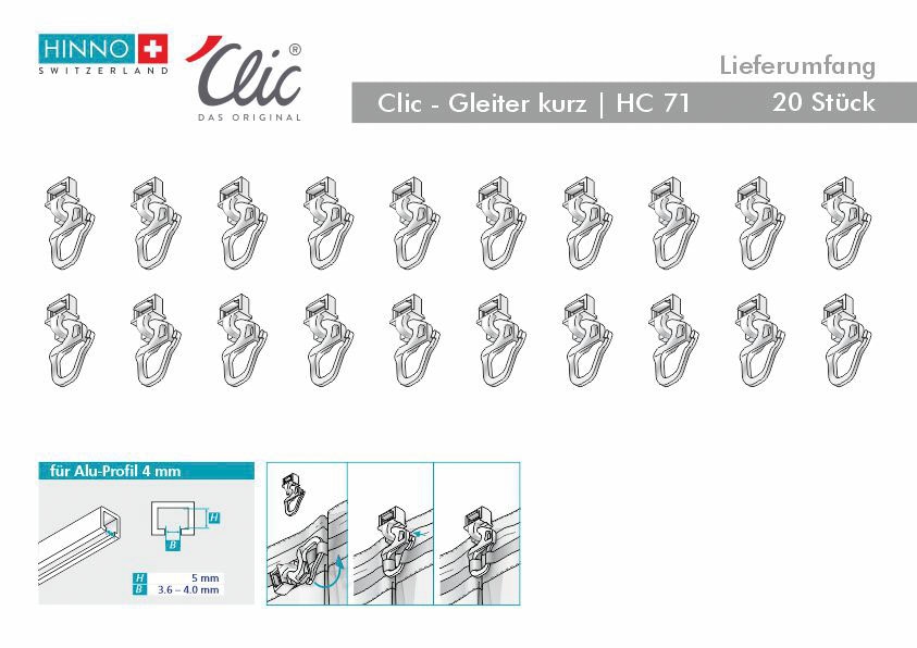 ligne HINNO (20 »hinno-clic Clic-Gleiter Klick-Gleiter en HINNO St.), Acheter HC71«,