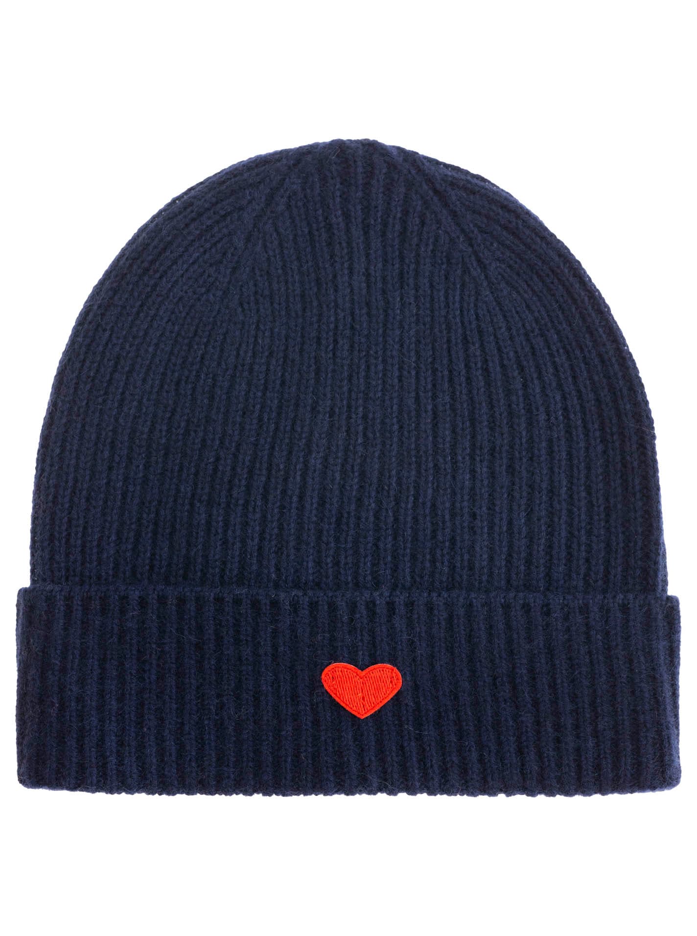 Zwillingsherz Beanie »Beanie with Heart-Patch« Rippstrick, mit breitem Umschlag, wärmend