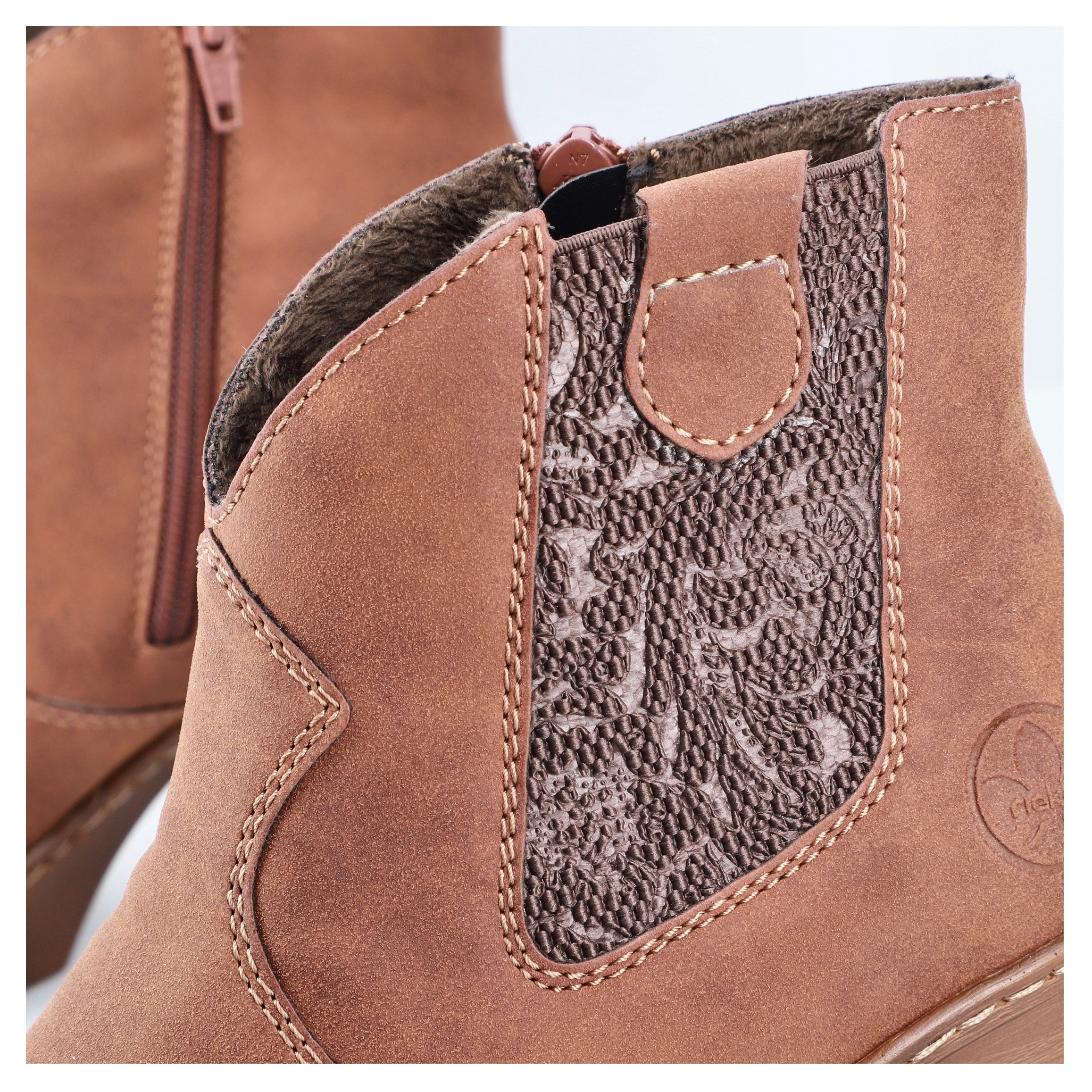 Rieker Cowboy Stiefelette, Westernstiefelette, Stiefelette mit seitlichem Stretcheinsatz