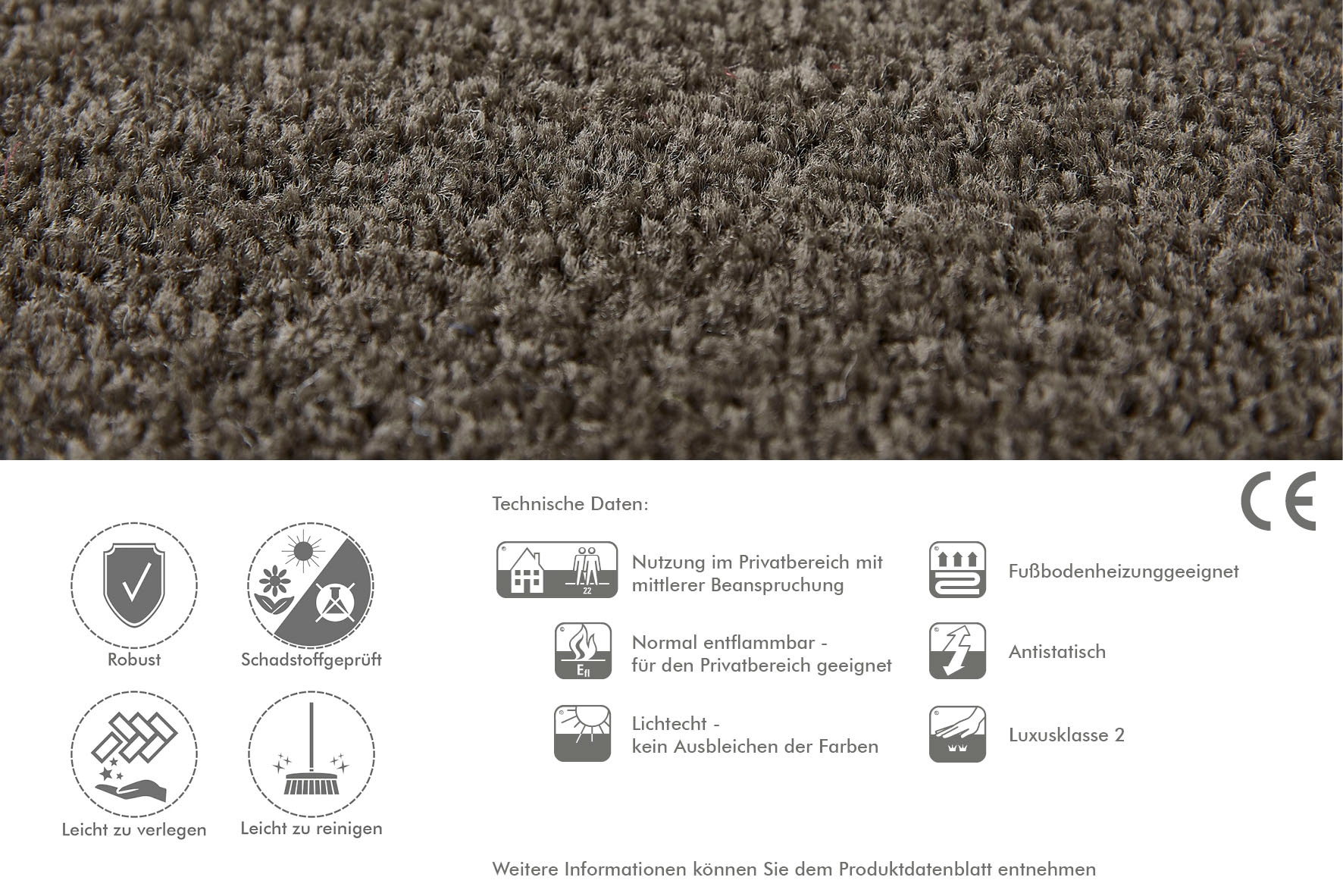 Andiamo Teppichboden »Coupon Kräuselvelours Ines«, rechteckig, Uni Farben,  Breite 400 cm, strapazierfähig & pflegeleicht versandkostenfrei auf