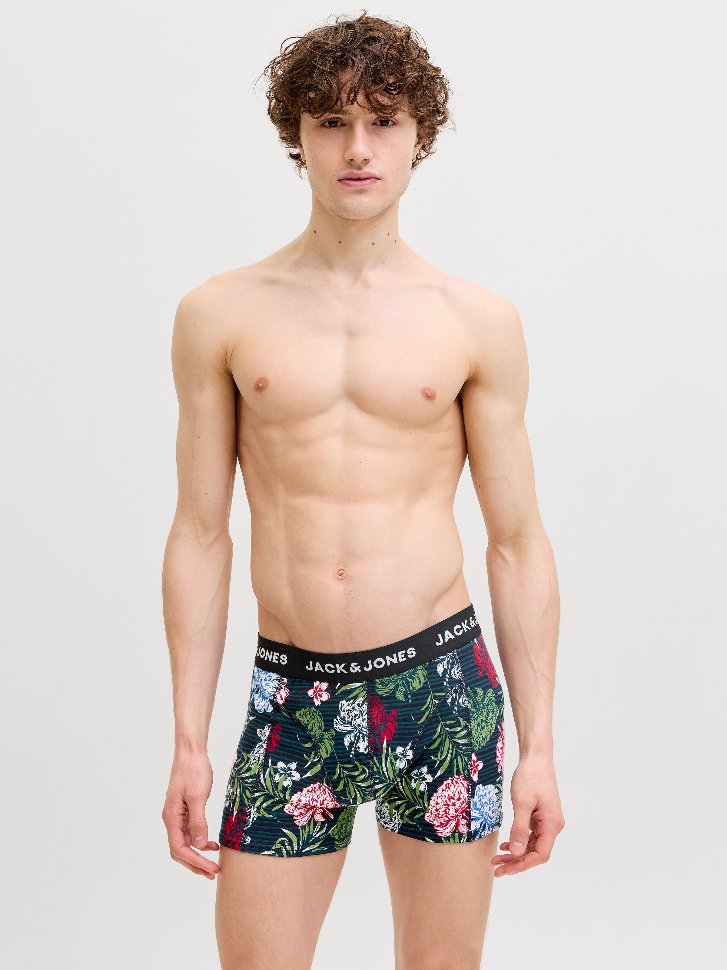 Jack & Jones Tronc »JACOZZIE TRUNKS 5 PACK STYD« Paquet, 5 cuis mélange de coton, ceinture élastique