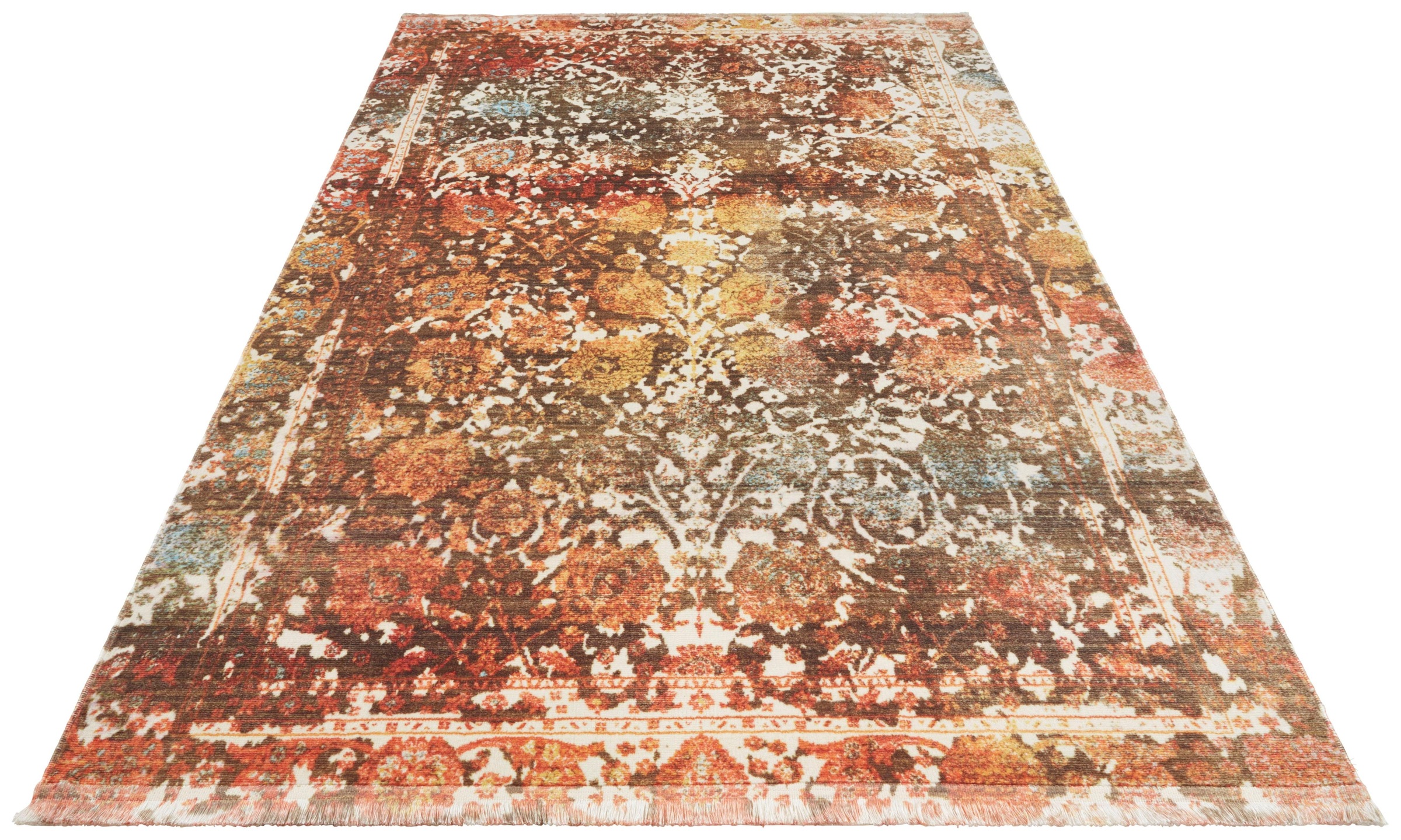 Image of NOURISTAN Teppich »Menga«, rechteckig, 5 mm Höhe, Vintage, mit farblichen Fransen, Wohnzimmer bei Ackermann Versand Schweiz