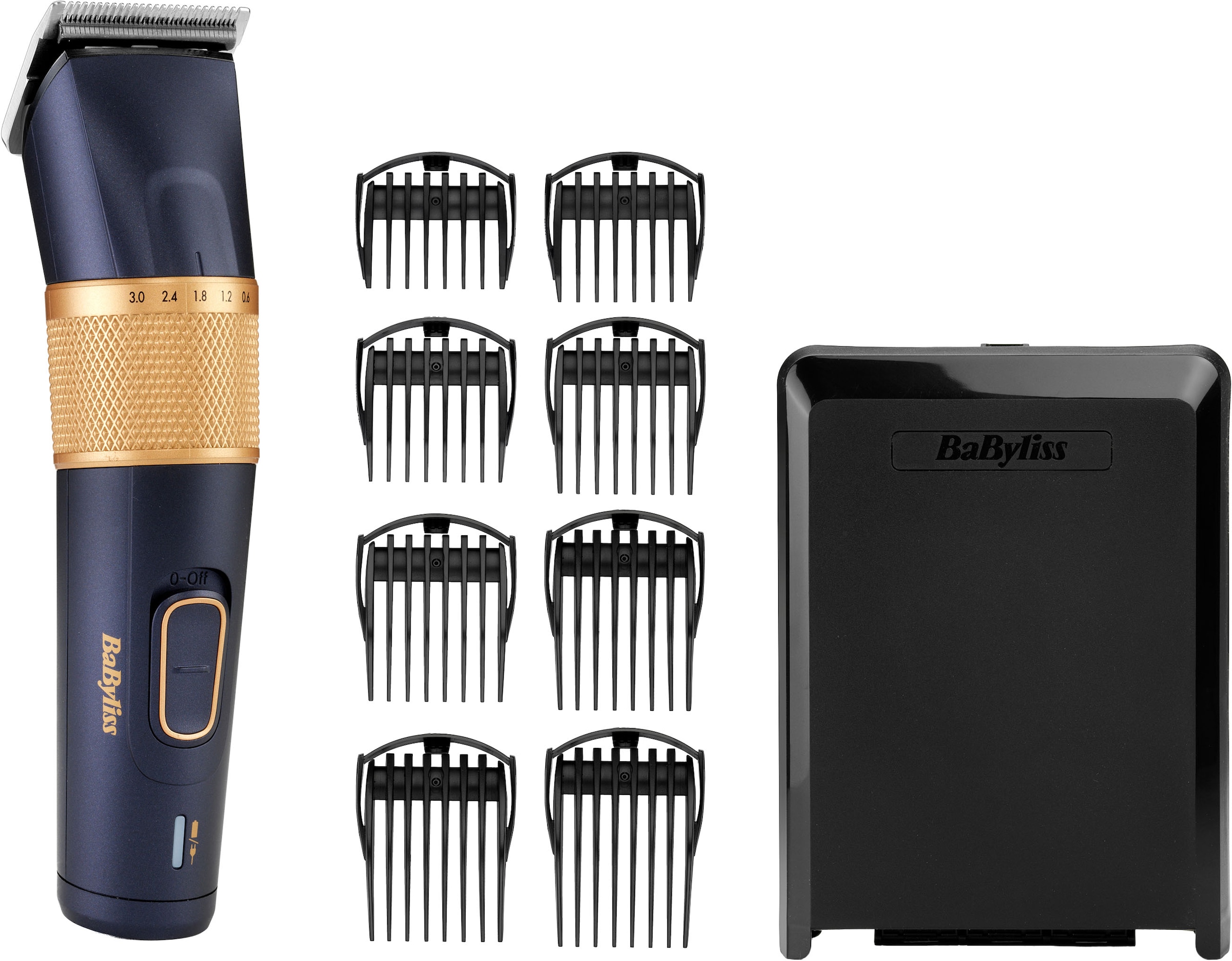 Image of BaByliss Haarschneider "Lithium Power Haarschneider E986E mit Karbon-Titanium-Klingen" 8 Aufsätze Lithium-Ionen-Akku für lange Laufzeit, 45 Schnittlängen
