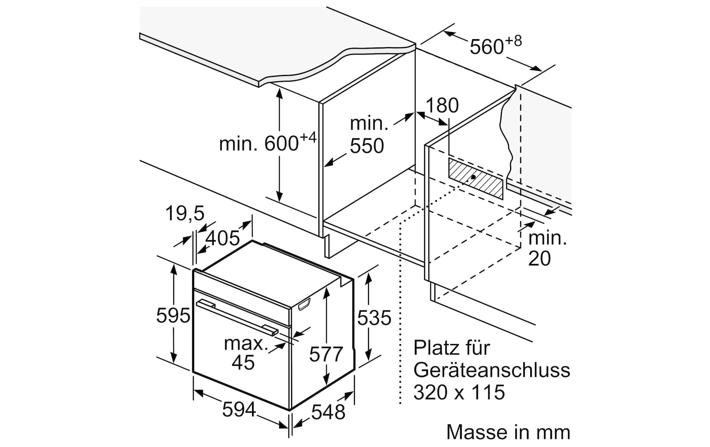 BOSCH Minibackofen »Einbaubackofen HBG634BB1 A+«