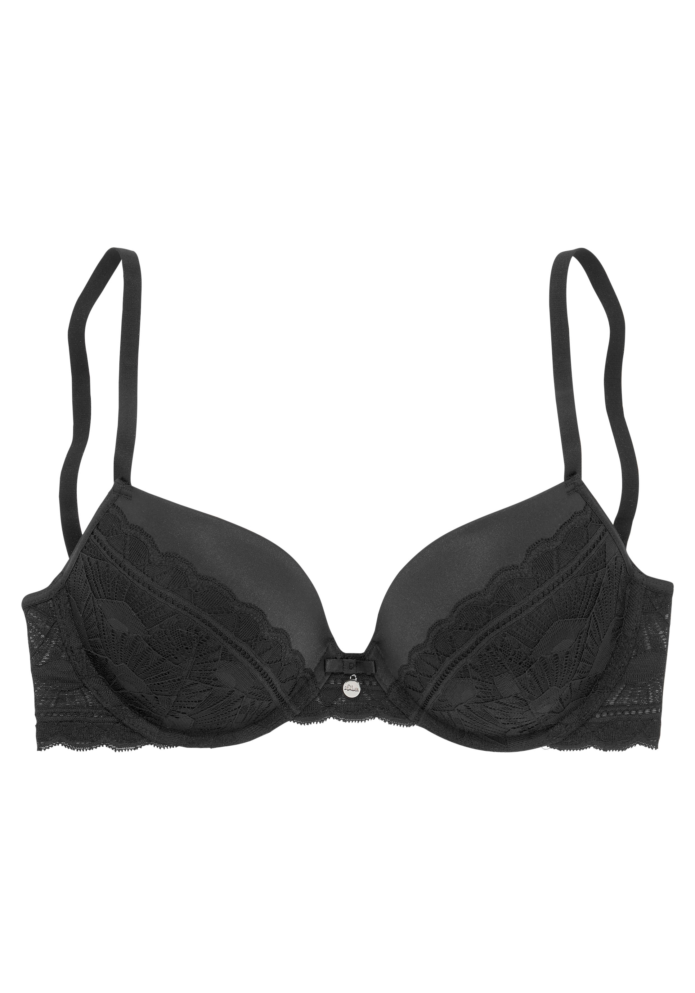 s.Oliver Push-up-BH »Adèle«, mit graphischer Spitze und Metallaccessoire, Dessous