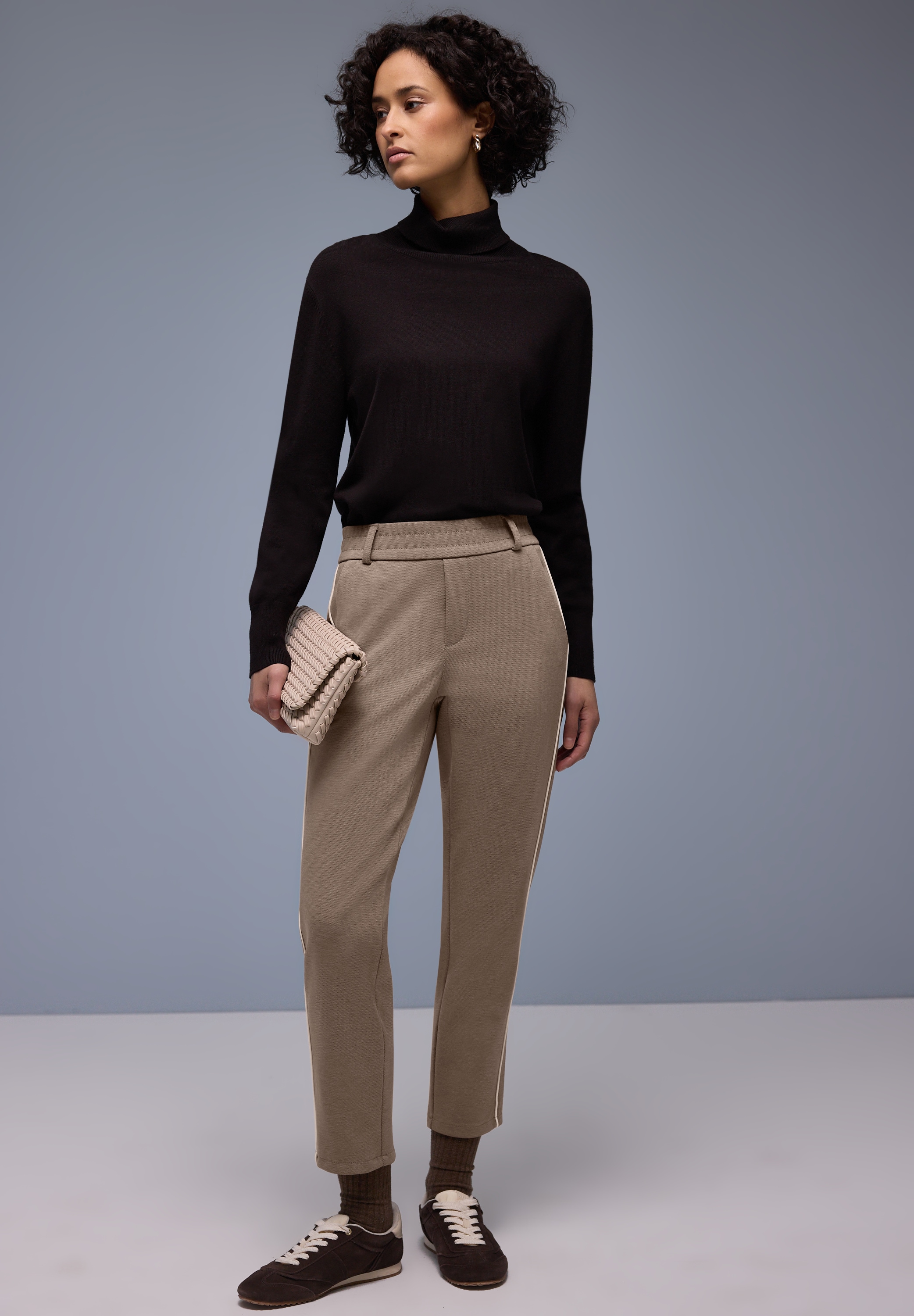 STREET ONE Pantalon en tissu »Style Bonny Piqué«  mit Tape-Detail