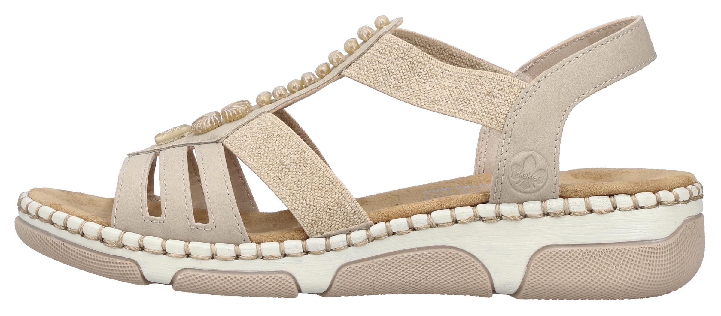 Rieker Sandale  Chaussure d'été, chaussure de vacances, chaussure à enfiler avec élastiques latéraux