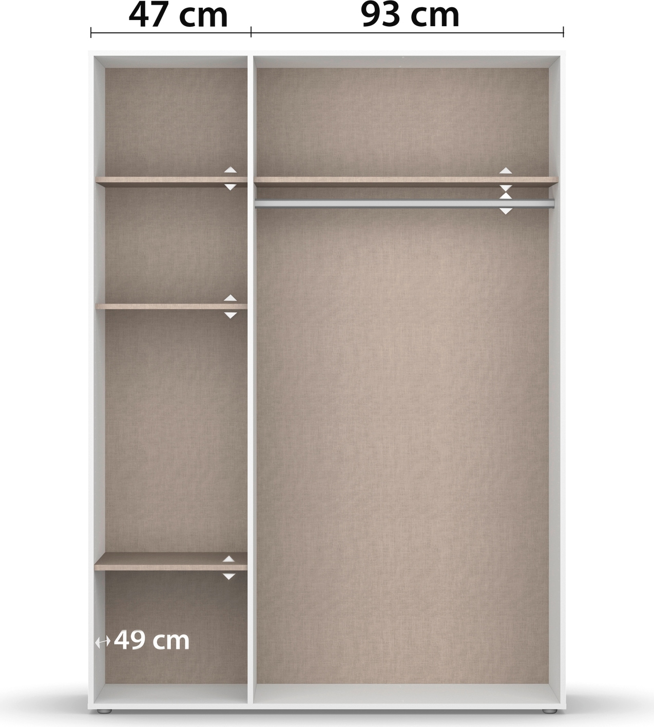 rauch Armoire à portes battantes »Kleiderschrank Schrank Garderobe Wäscheschrank NABILA viel Stauraum« En 3 configurations différentes BASIC/CLASSIC/PREMIUM,  en 2 largeurs avec fonction Push-to-Open TOPSELLER MADE IN GERMANY