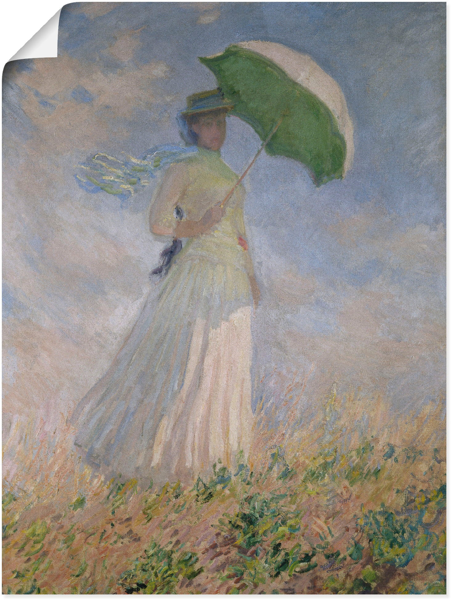 Susanne Frau, Grössen mit Wandbild kaufen (1 Poster »Frau bequem Sonnenschirm, St.), Leinwandbild, als versch. Artland oder in Hoschedé«, Wandaufkleber