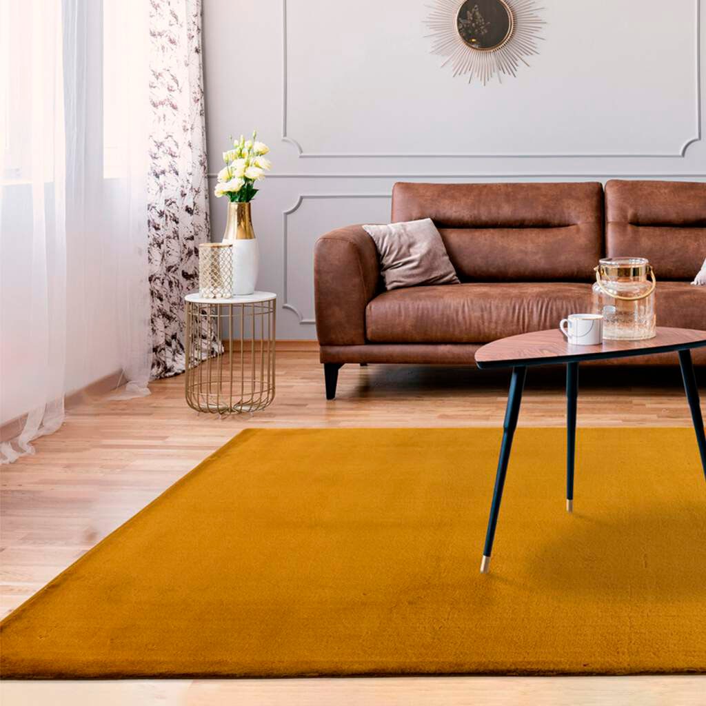 Carpet City Hochflor-Teppich »TOPIA 400«, rechteckig, 21 mm Höhe, Kunstfell-Teppich mit Kaninchenfell-Optik, Haptik, Schlafzimmer