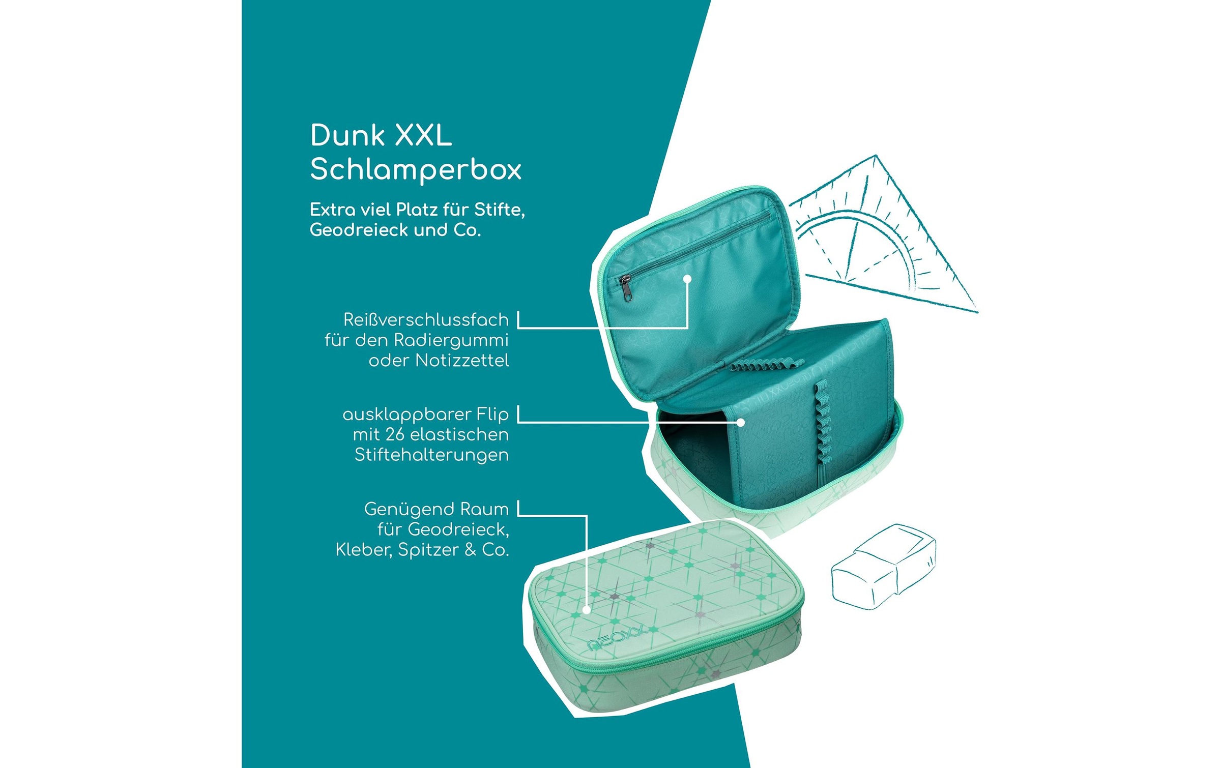 neoxx Étui »Schlamperbox, Dunk« partiellement en matériau recyclé