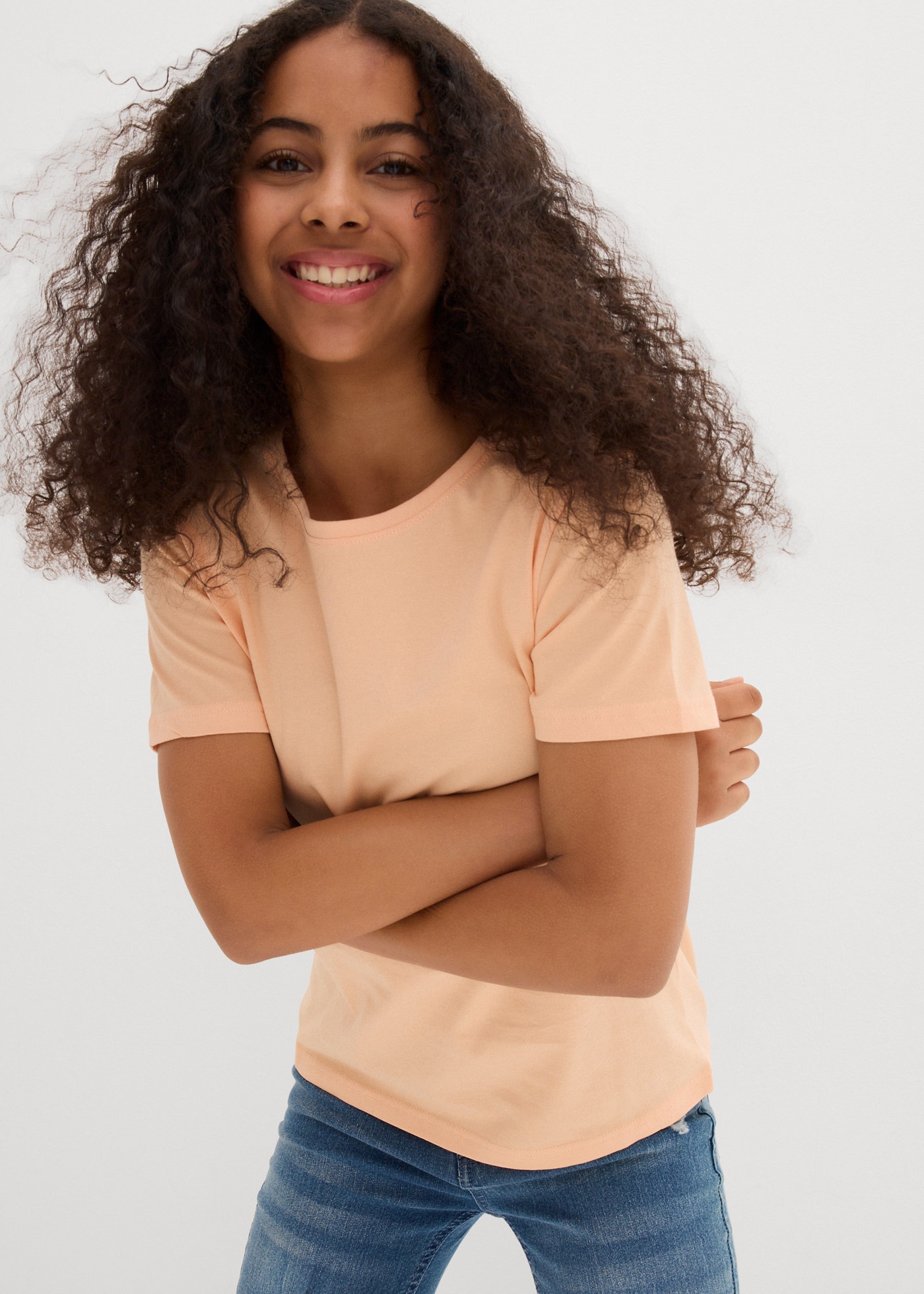 bonprix T-shirt Packung, 3 Regular Fit, Kurzarm, aus Baumwolle, für Frühling und Sommer