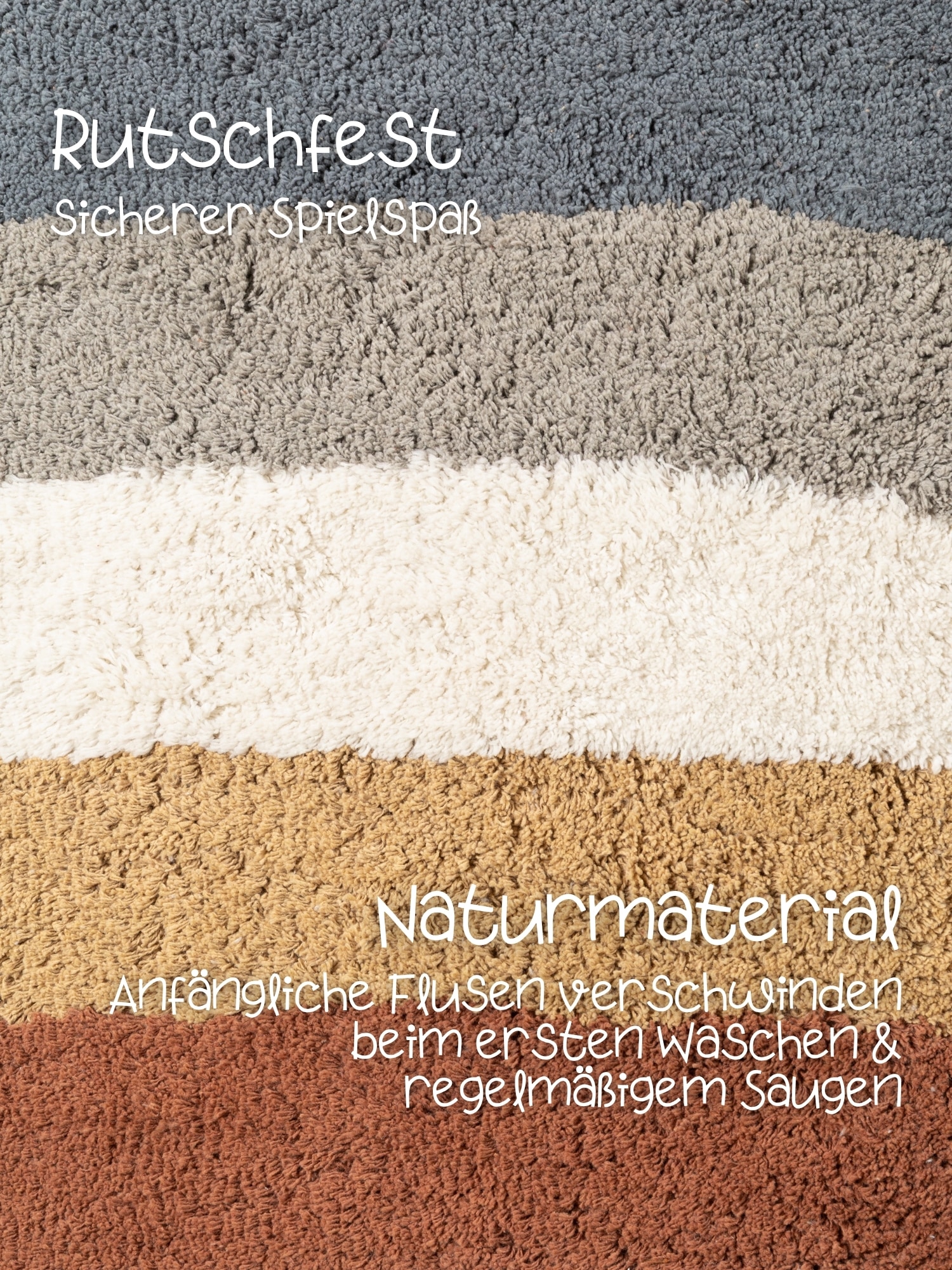 HANSE Home Tapis pour enfants »Riva« Rectangulaire 10 mm Höhe lavable, fait main, doux, antidérapant, tapis de jeu pour chambre d'enfant