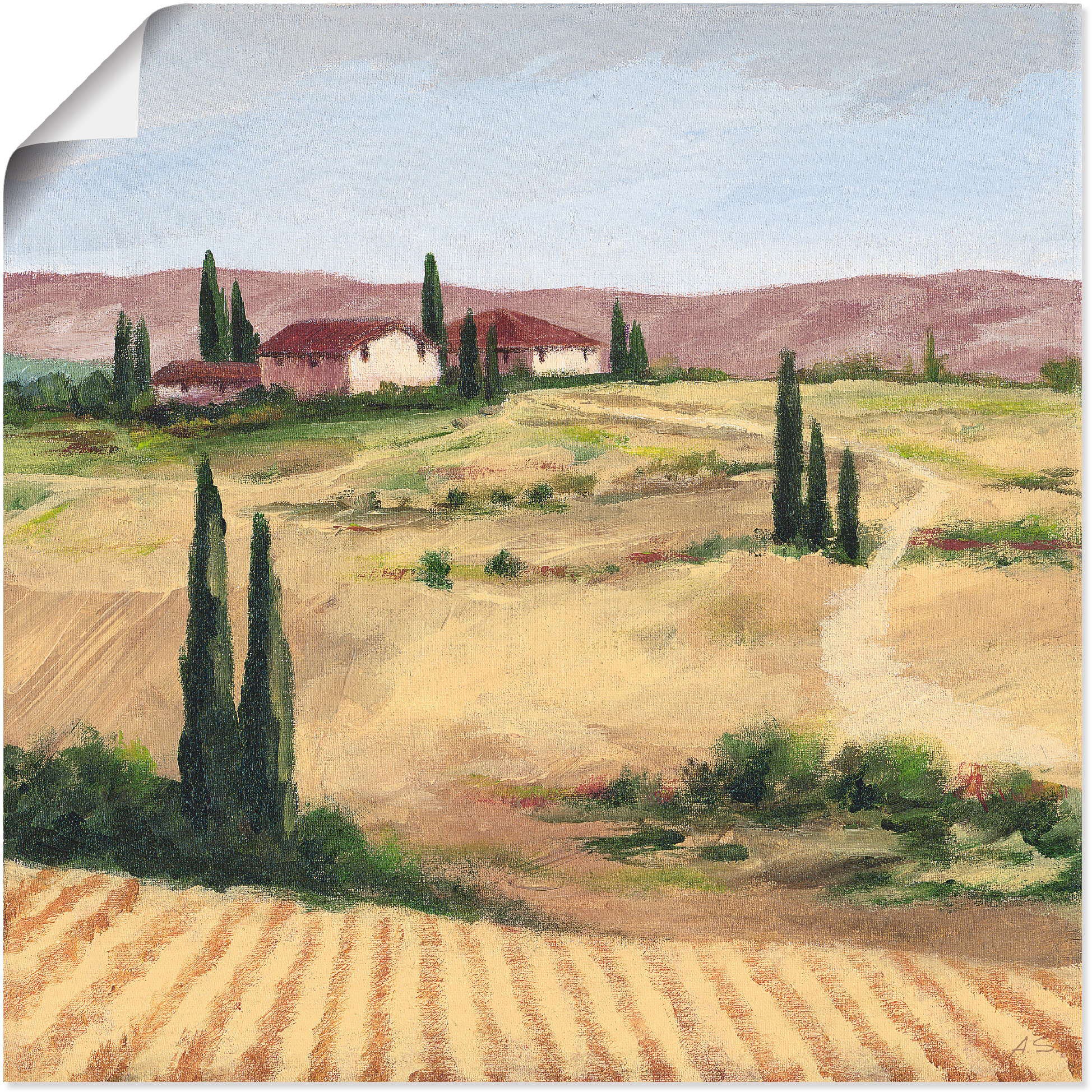 Artland Wandbild »Die toskanische Landschaft II«, Bilder von Europa, (1 St.),  als Alubild, Leinwandbild, Wandaufkleber oder Poster in versch. Grössen  günstig kaufen