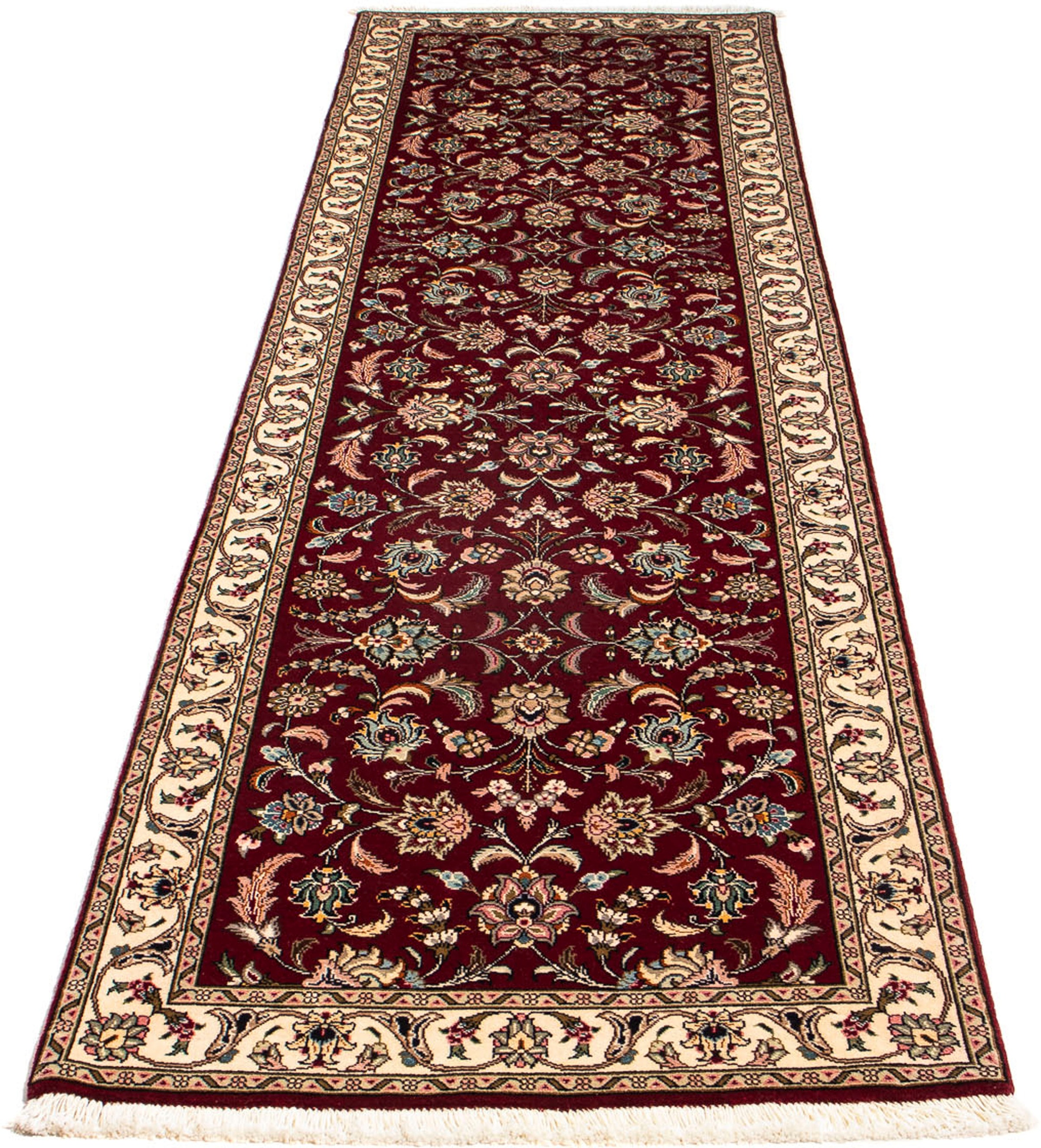 Image of morgenland Orientteppich »Perser - Täbriz - Royal - 295 x 77 cm - dunkelrot«, rechteckig, 7 mm Höhe, Wohnzimmer, Handgeknüpft, Einzelstück mit Zertifikat bei Ackermann Versand Schweiz