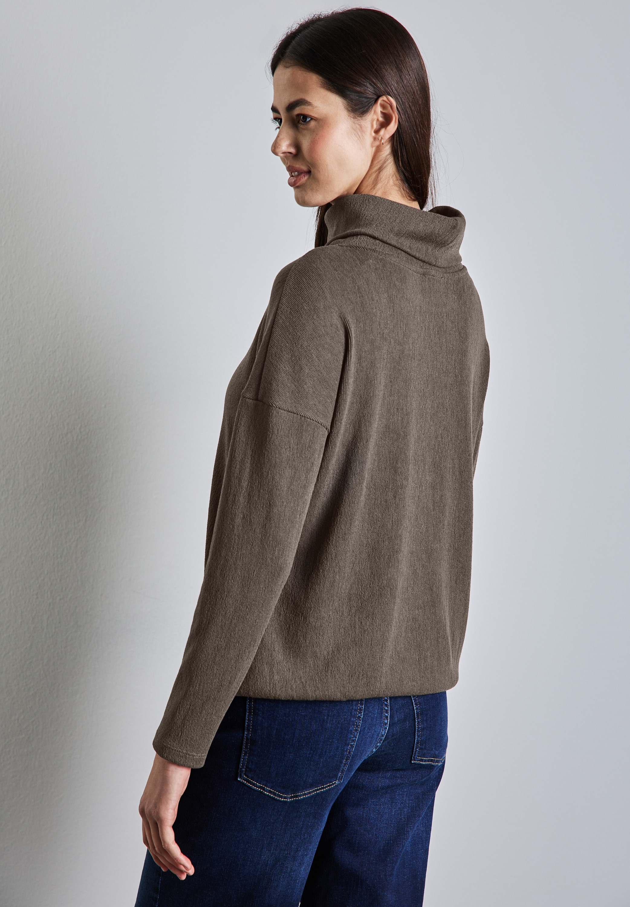 STREET ONE Rollkragenpullover, mit Struktur