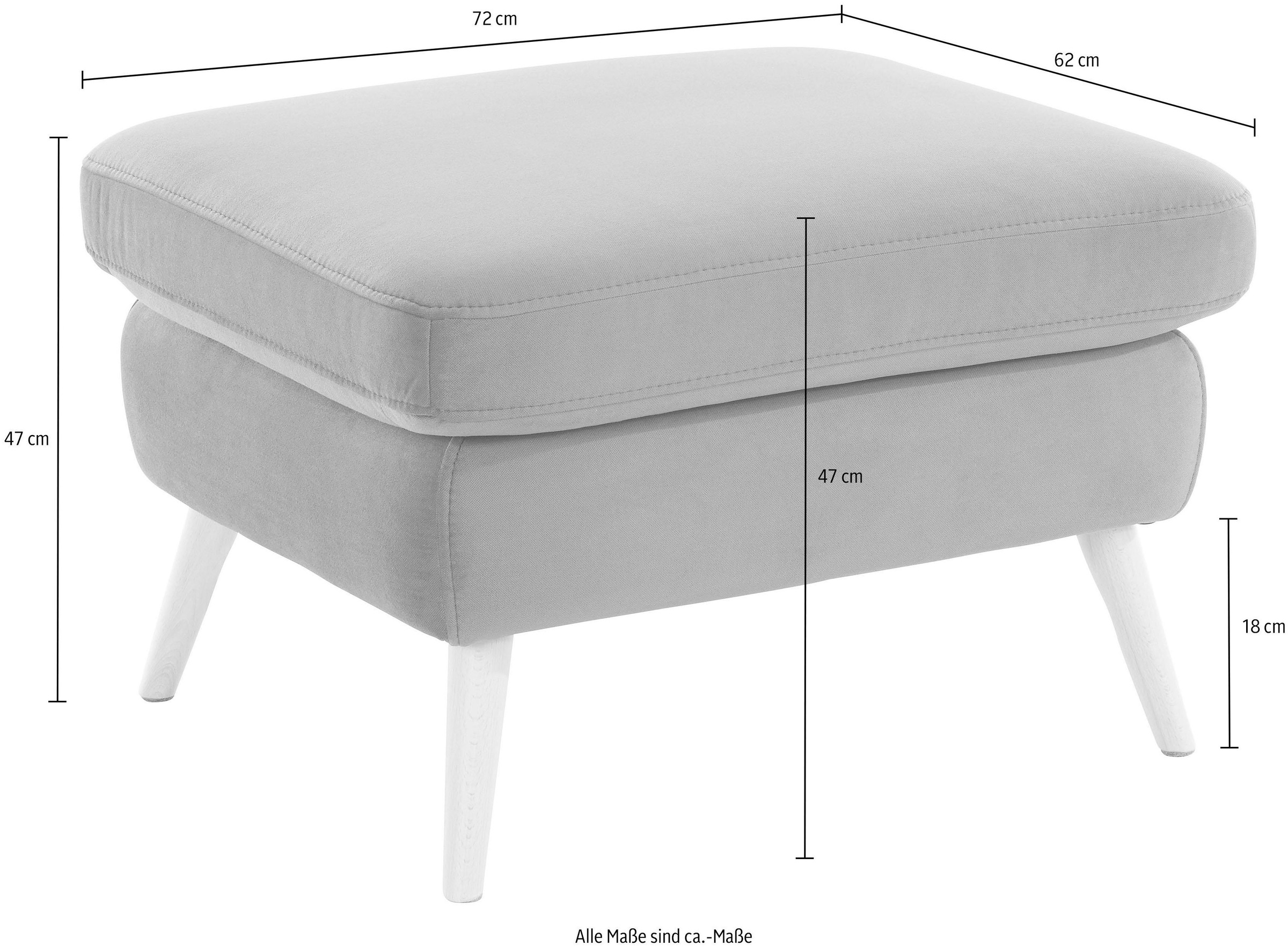 exxpo - sofa fashion Hocker »Scandi bequem und elegant mit hohem Holzfuss«, bequem und elegant mit hohem Holzfuss