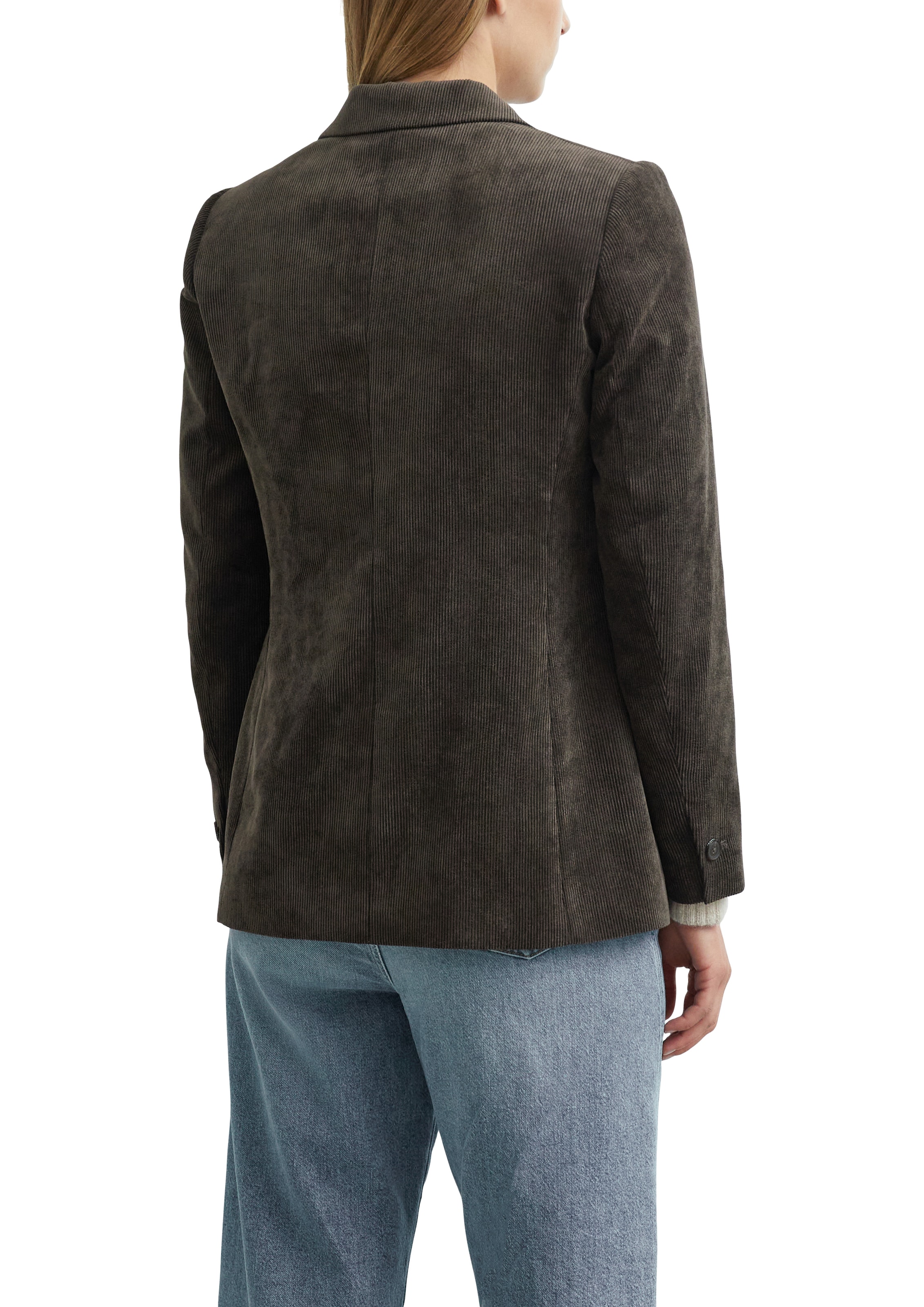 Comma Veste blazer Blazer en velours côtelé, poches à rabat, avec élasthanne