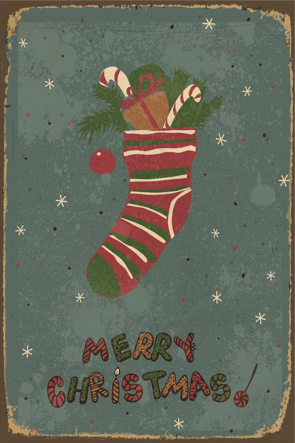 queence Metallbild »Merry Christmas« Schriftzug | Schriftzüge | Weihnachten 1 Stk. tlg. Stahlschilder