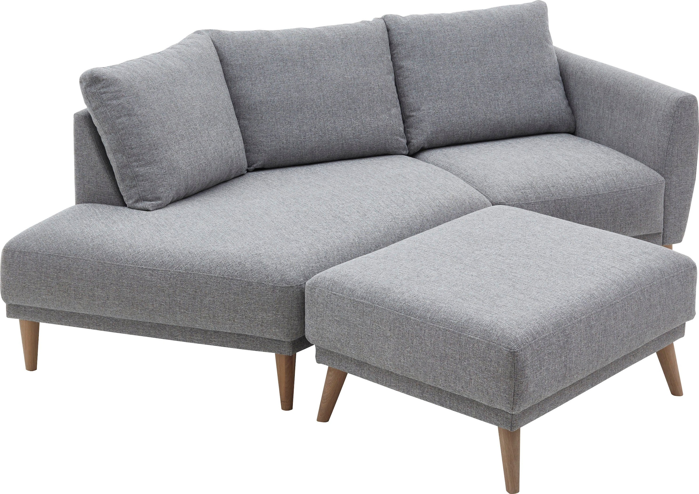 ATLANTIC home collection 2,5-Sitzer »Elvis« Polsterecke mit offenem Ende im skandinavischen Stil, Massivholzfüsse