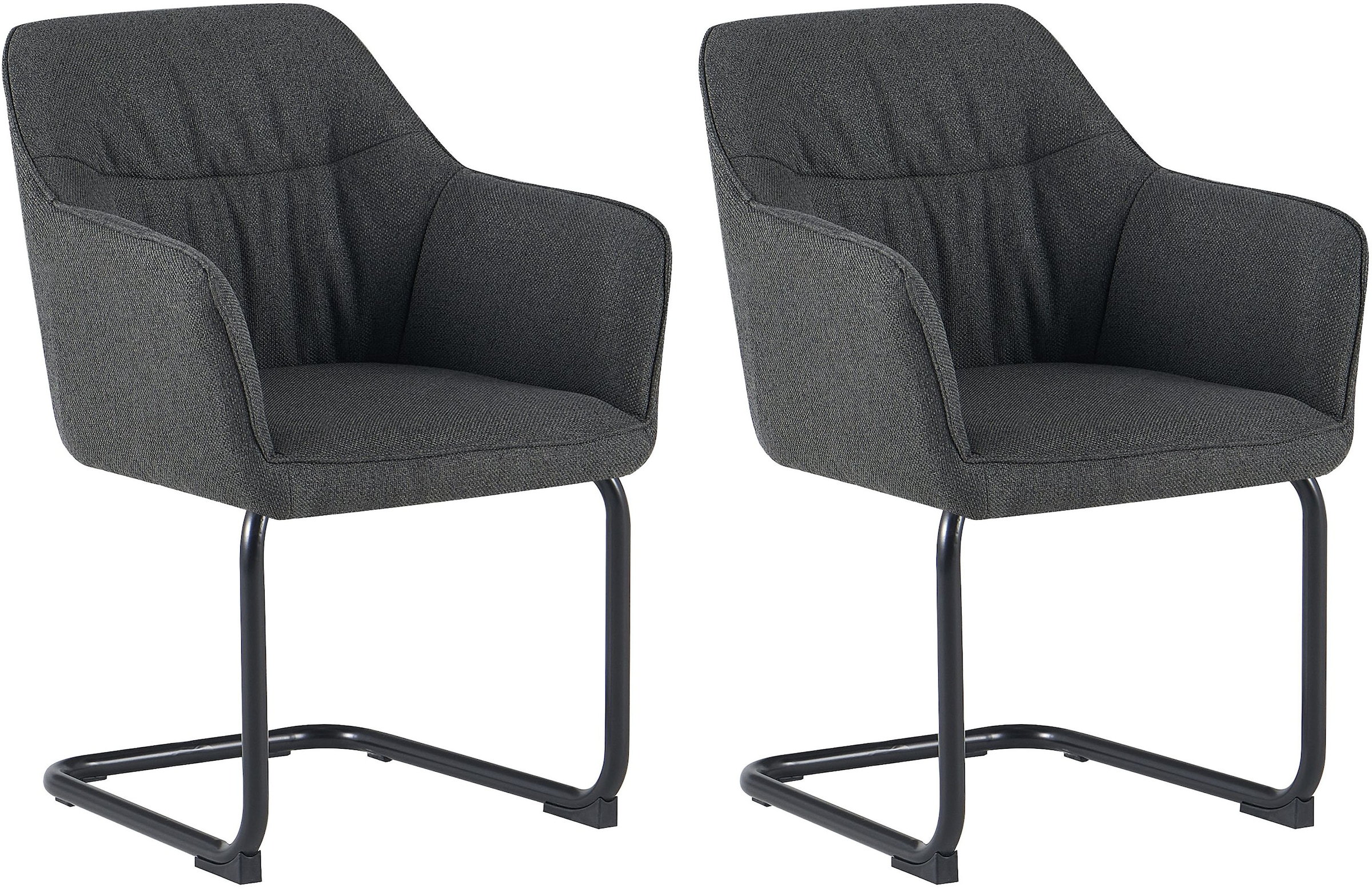 GOODproduct Chaise cantilever »Elba« (Set) 2 cuisgemütlicher Stuhl / Sessel, 180 Grad drehbar, Auto Return, Webstoff